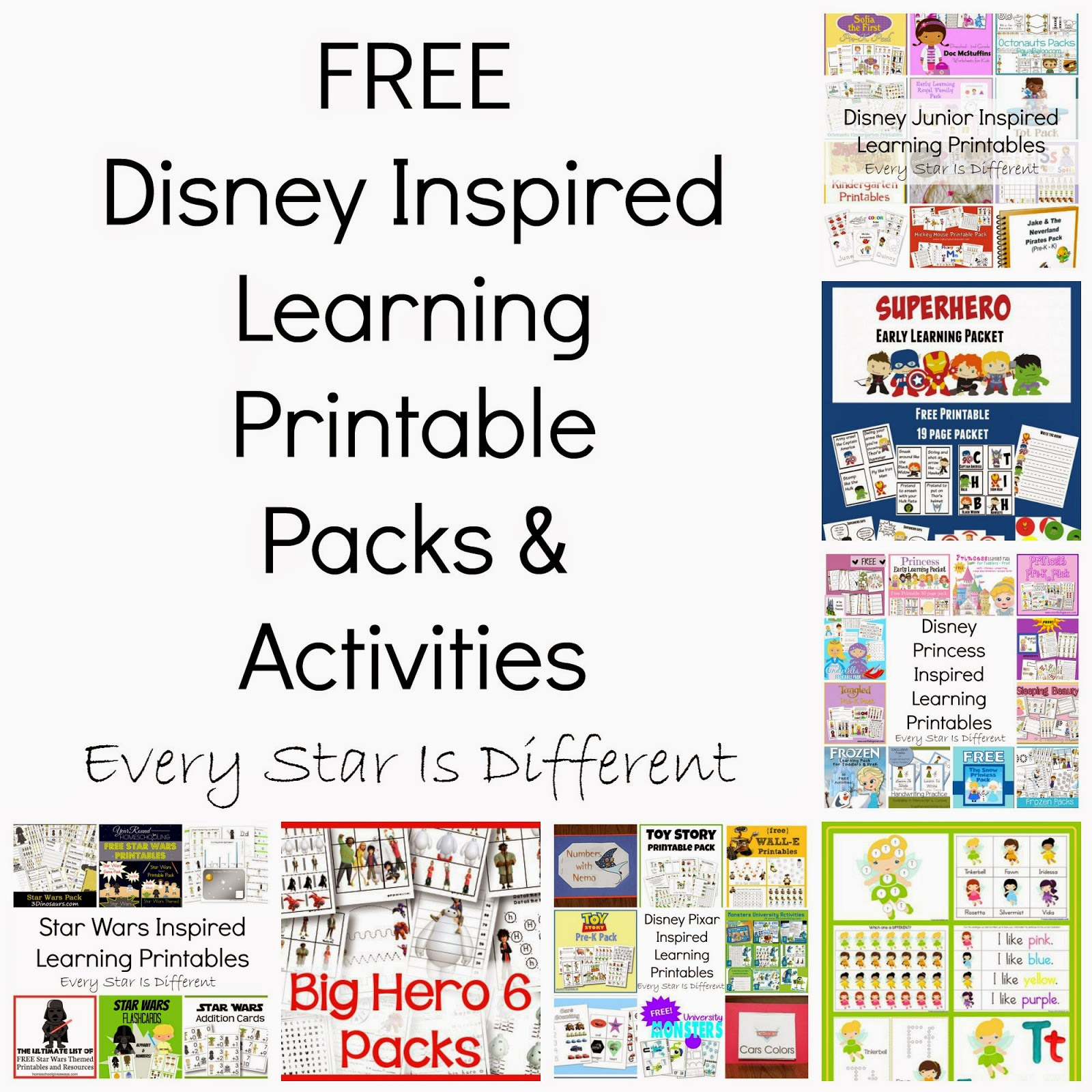 Free Disney Inspired Learning Printable Packs &amp;amp; Activities - Every in Free Disney Activity Printables