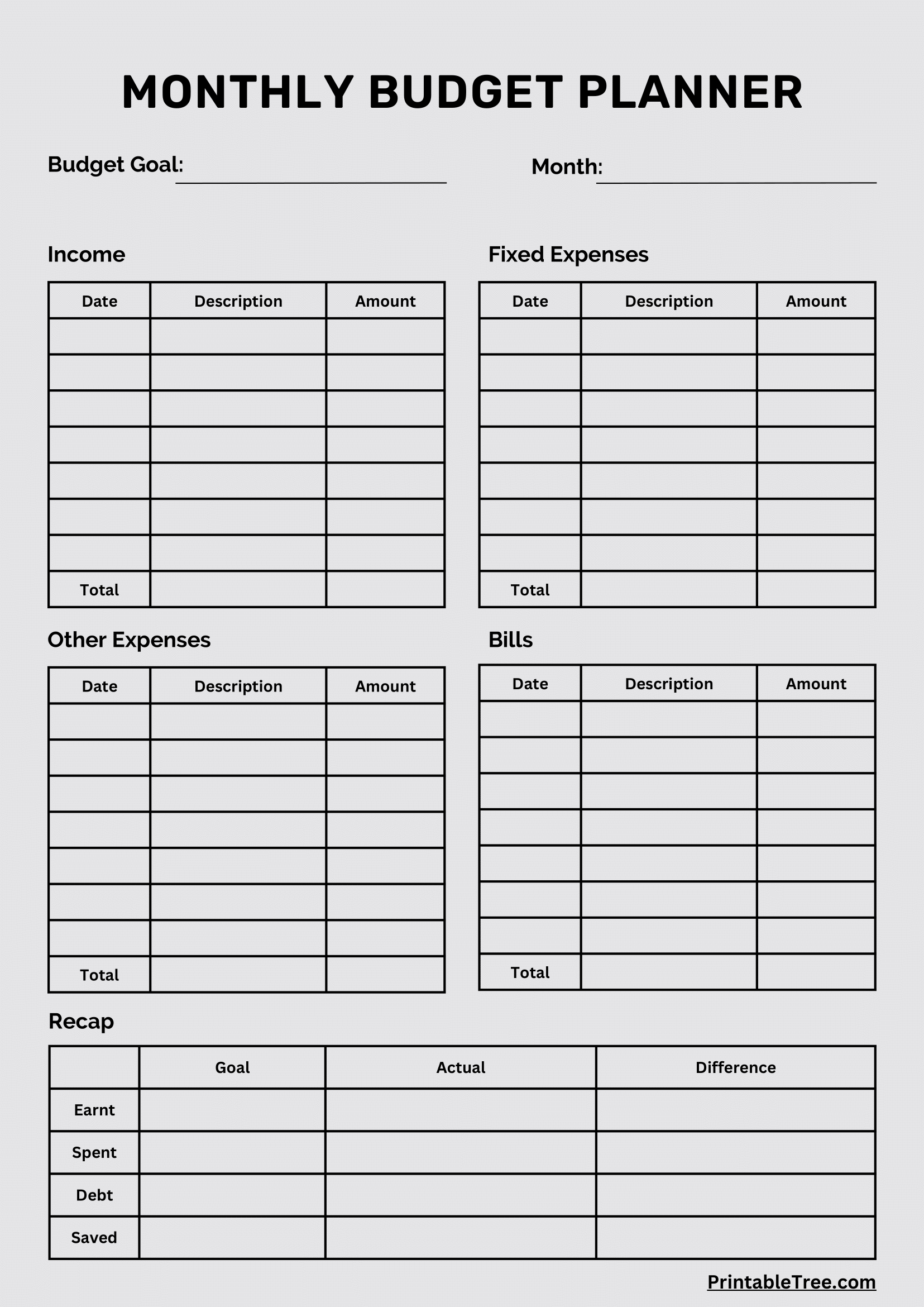 Free Download Printable Monthly Budget Planner Pdf Templates pertaining to Free Printable Financial Planner 2025