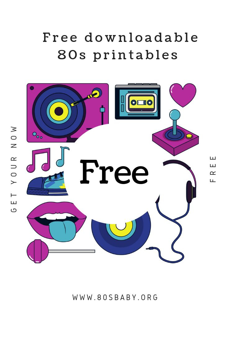 Free Downloadable 80S Printable Photo Booth Props - 80Sbaby1 for 80S Photo Booth Props Printable Free