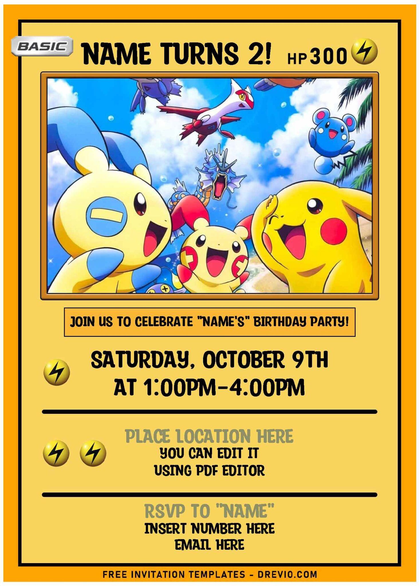 Free Editable Pdf) Cute And Awesome Pokemon Kids Birthday Party with Pokemon Invitations Printable Free