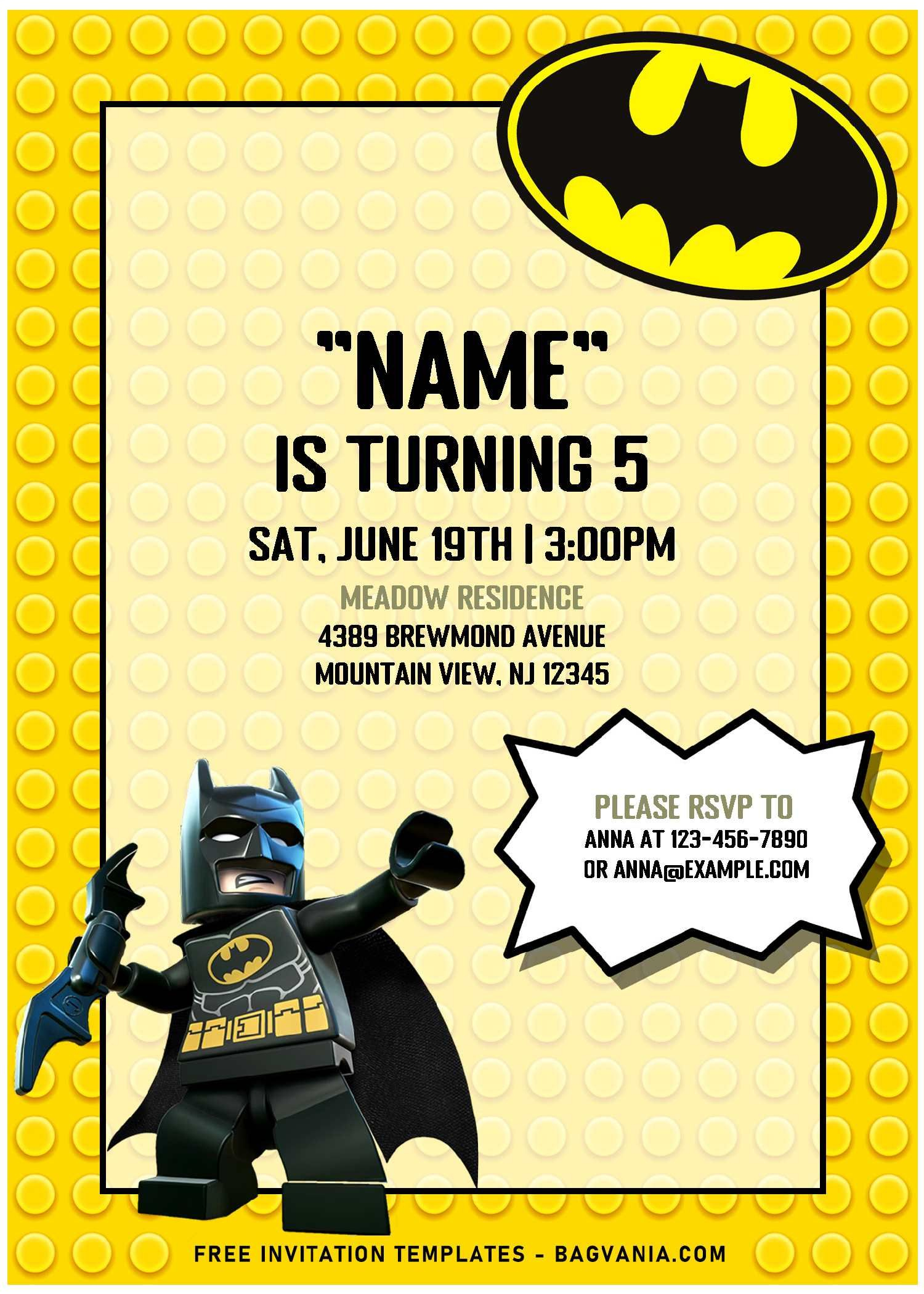 Free Editable Pdf) Super Cool Lego Batman Birthday Invitation in Lego Batman Party Invitations Free Printable