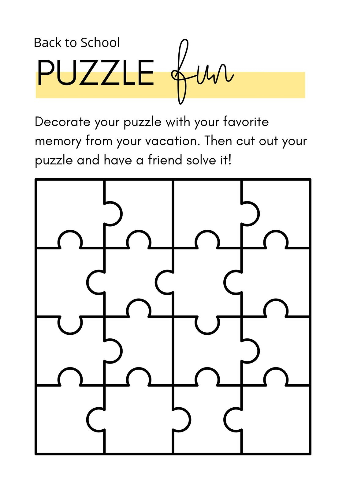 Free Editable Puzzle Templates | Canva in Jigsaw Puzzle Maker Free Printable