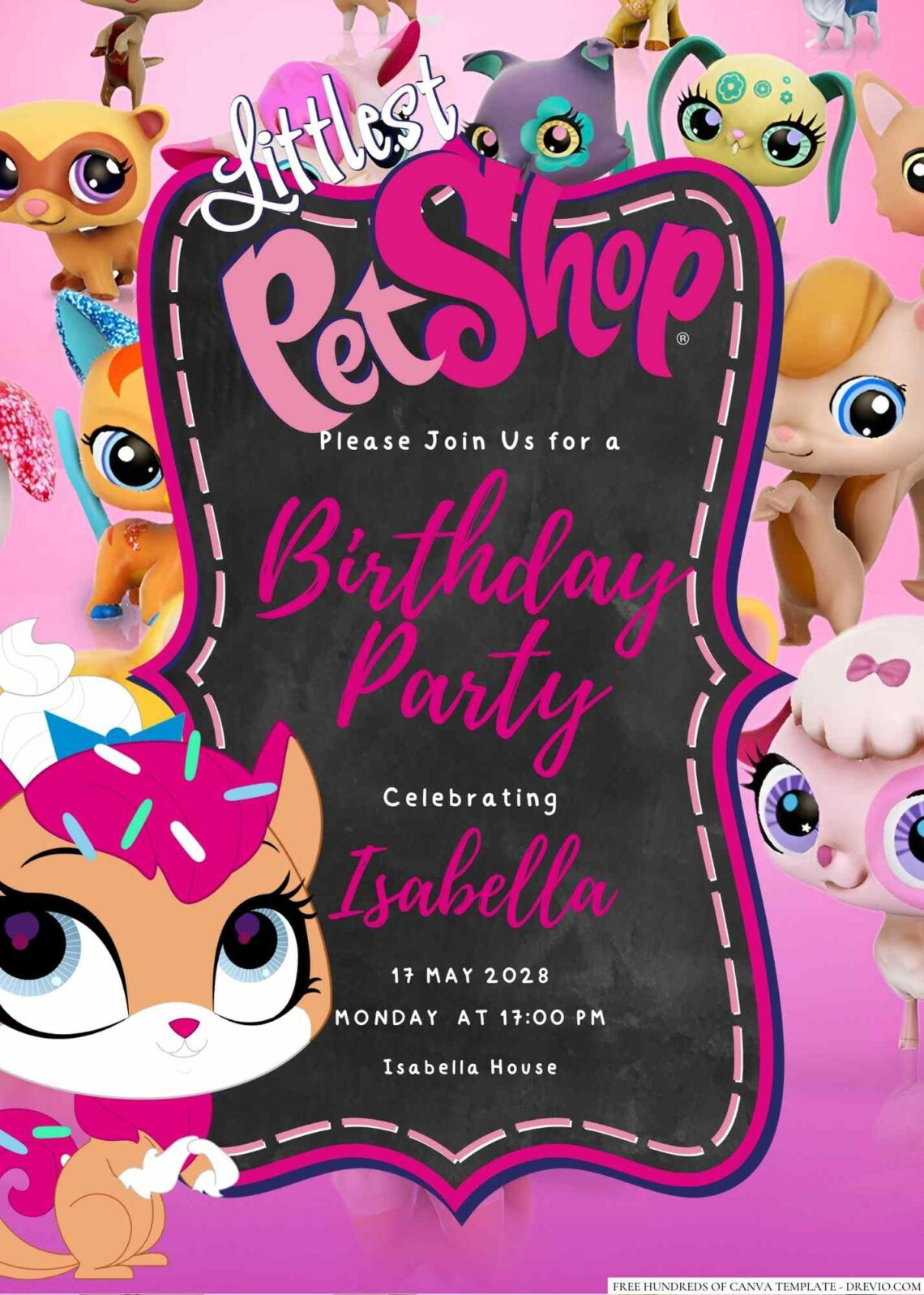 Free Editable The Littlest Pet Shop Birthday Invitation | Download with Littlest Pet Shop Invitations Printable Free