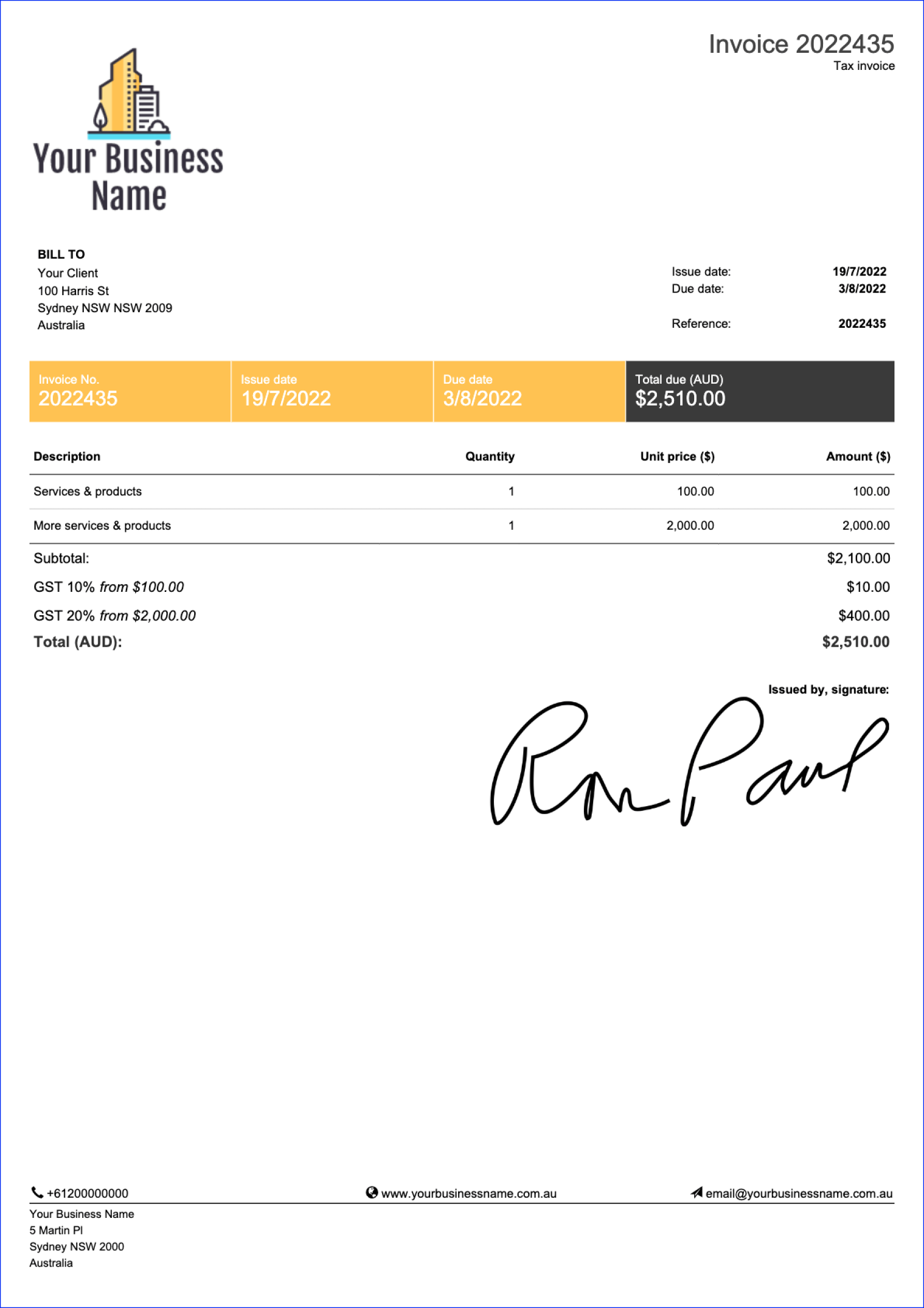 Free &amp;amp; Editable Word Template - Invoice Effortlessly | Billdu throughout Invoice Templates Printable Free Word Doc