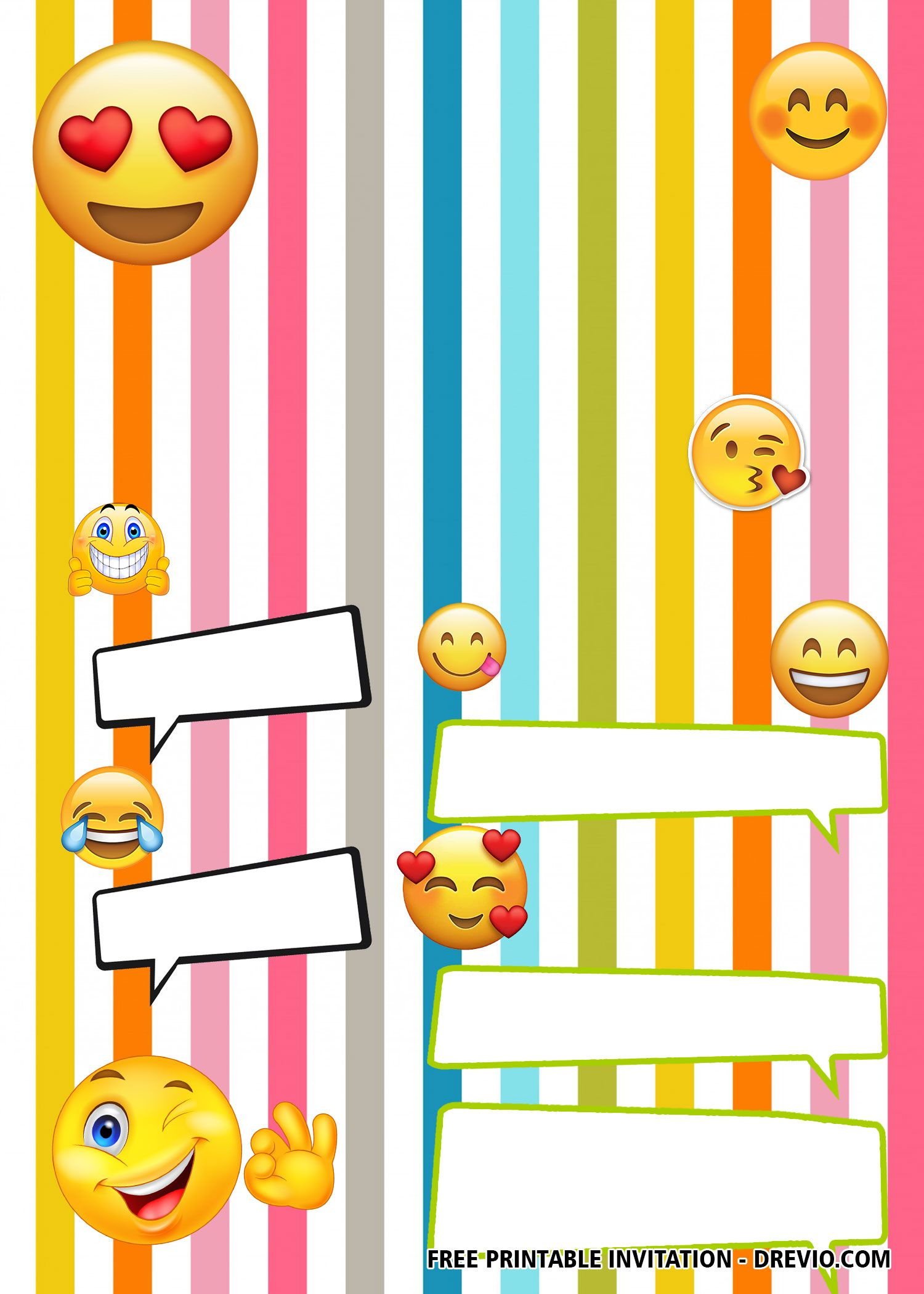 Free Emoji Birthday Invitation Templates | Emoji Birthday, Emoji with regard to Free Printable Emoji B Day Invites