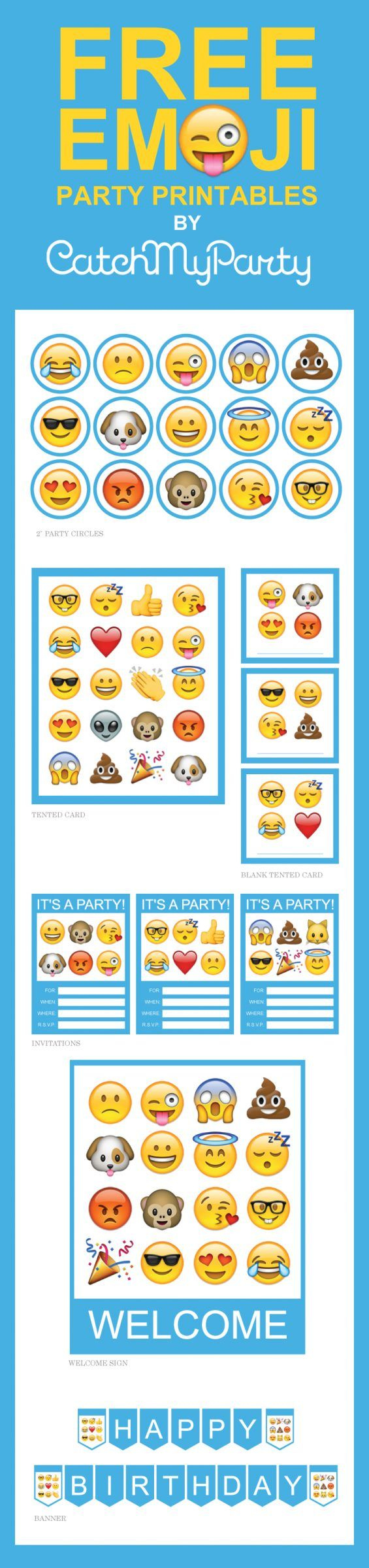 Free Emoji Party Printables For An Amazing Party! | Emoji Party with regard to Free Emoji Party Printables