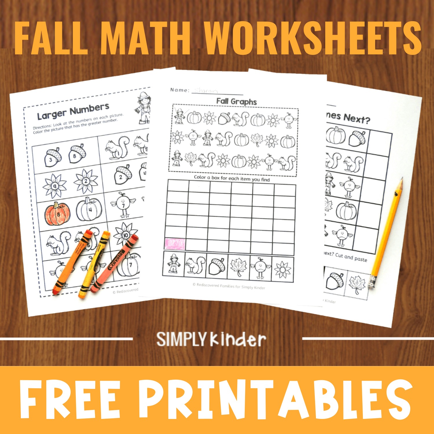 Free Fall Math Worksheets To Use With Kinders - Simply Kinder throughout Free Printable Fall Math Worksheets