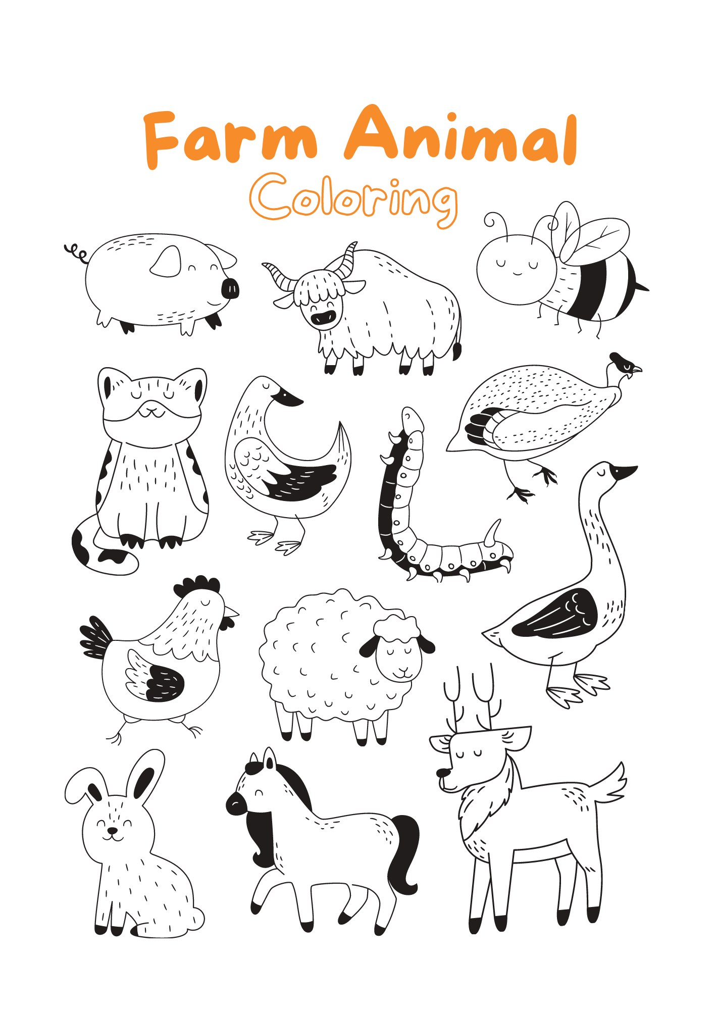 Free Farm Animal Coloring Pages intended for Free Printable Farm Animal Pictures