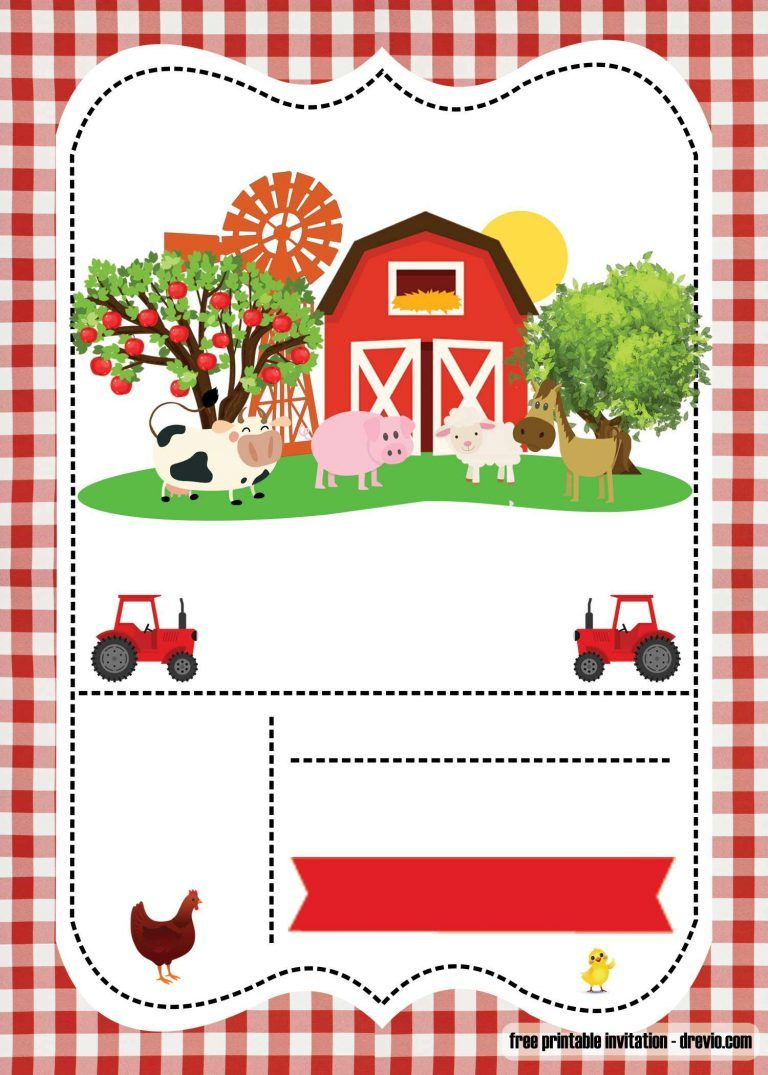 Free Farm Party Invitation Template – Printable | Farm Animals throughout Free Printable Farm Birthday Invitations