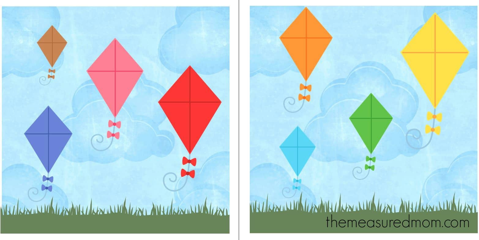 Free File Folder Game For Preschoolers: Kites! - The Measured Mom for Free Printable File Folders For Preschoolers