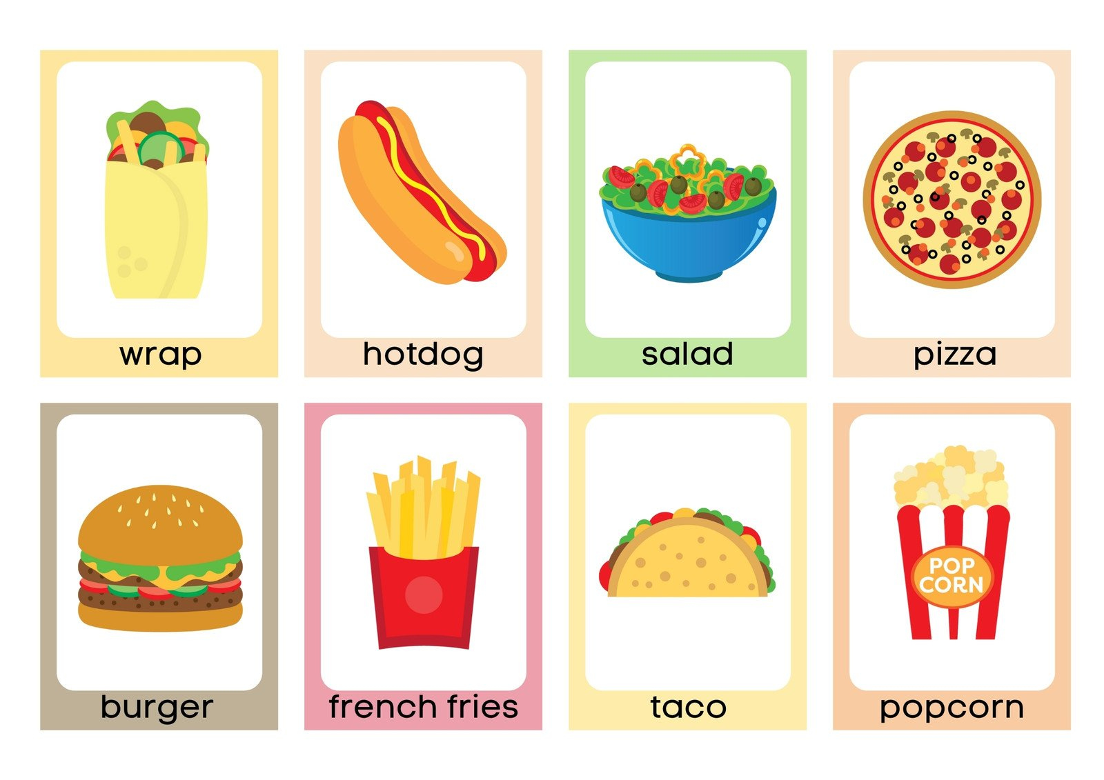 Free Food Flashcard Templates To Customize And Print | Canva with Free Printable Food Cards