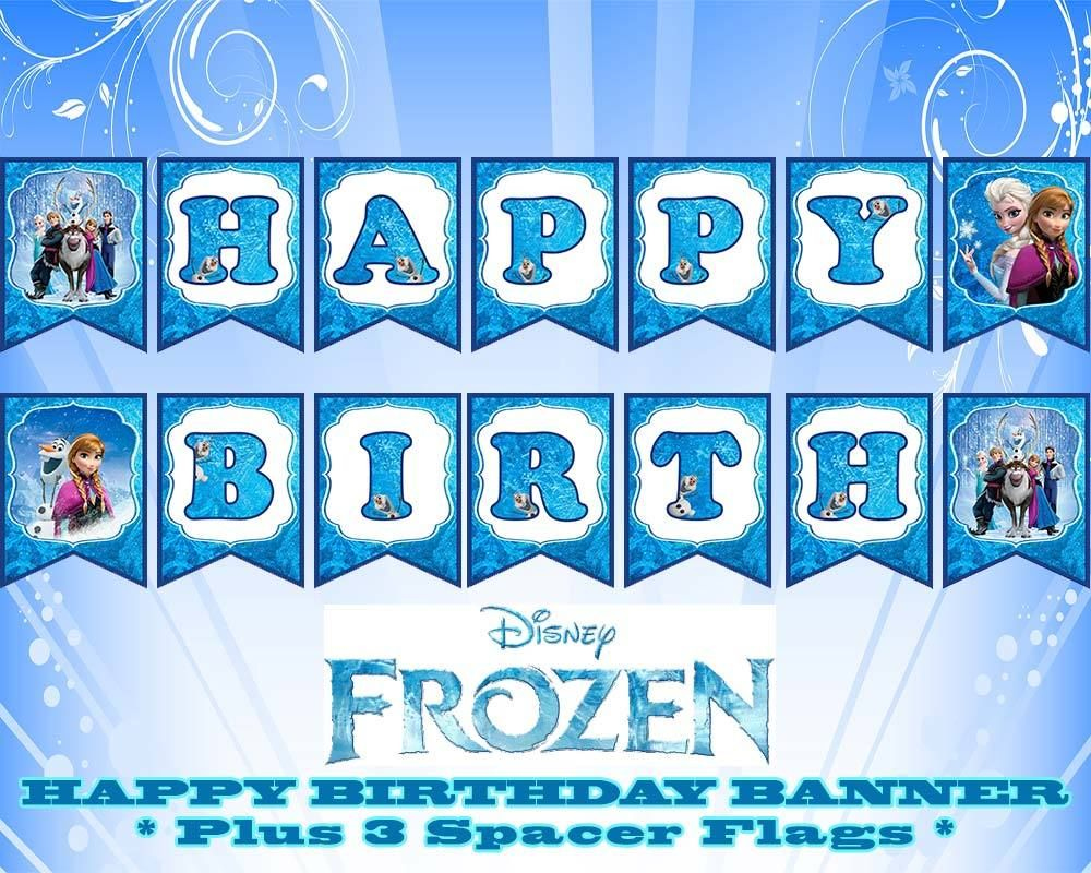 Free Frozen Banner Printable inside Frozen Birthday Banner Printable Free