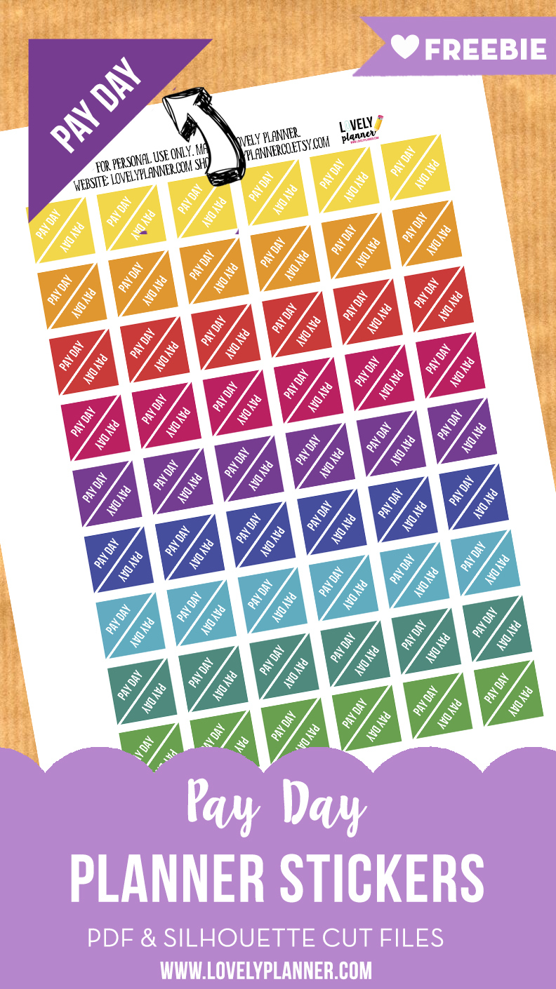 Free Functional Planner Stickers : Pay Day Stickers - Lovely Planner in Free Printable Payday Stickers