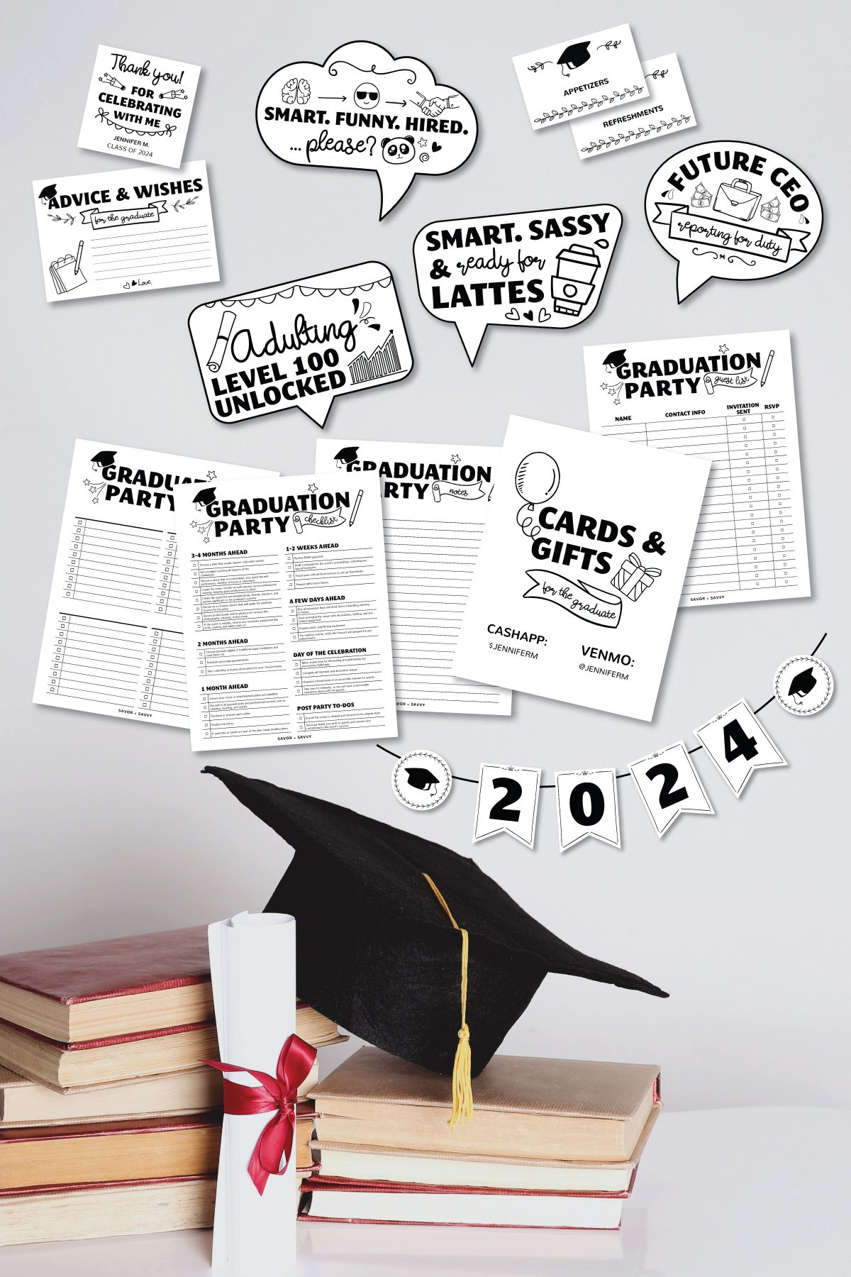 Free Graduation Party Printables - Editable For Any Year! - Savor intended for Free Graduation Printables