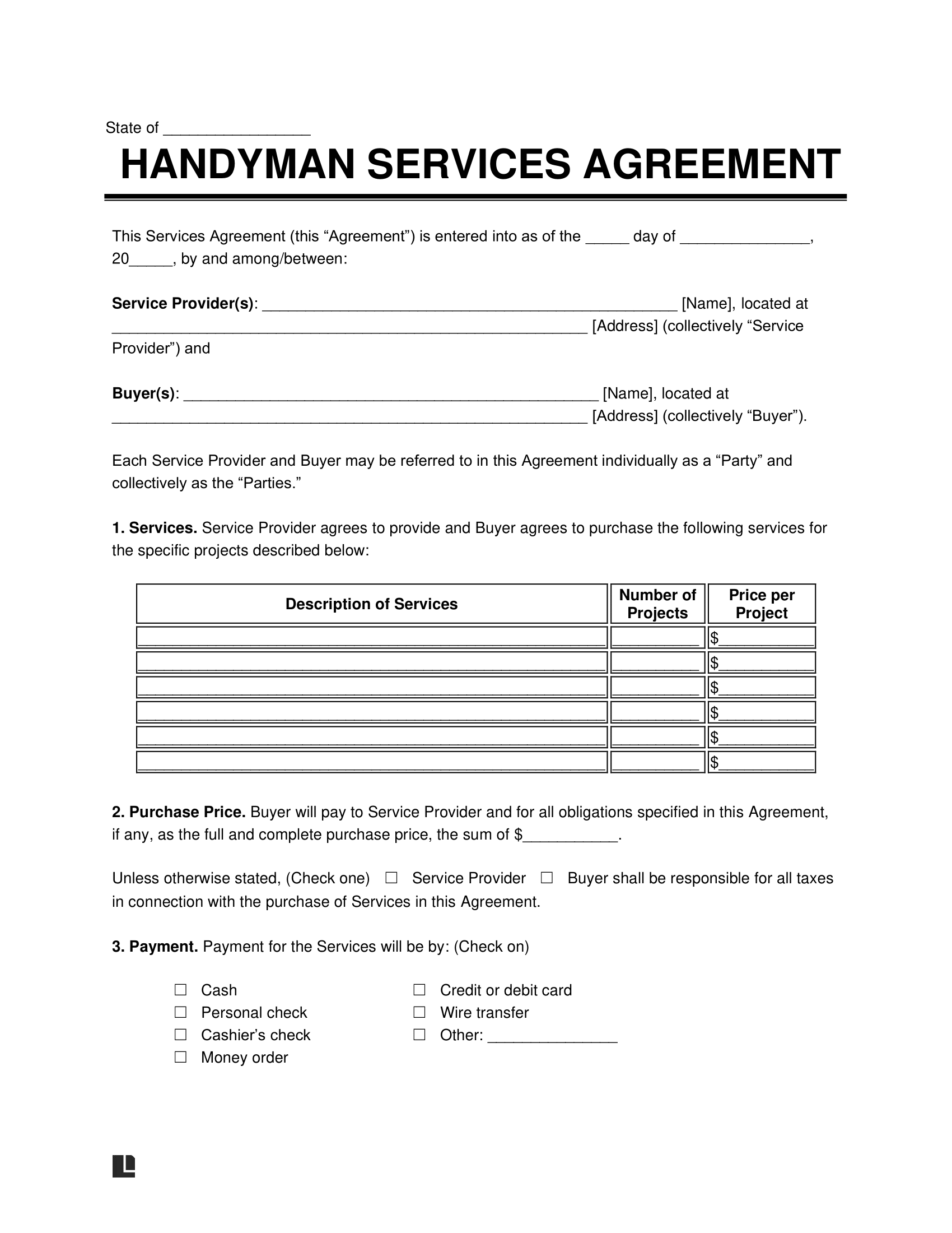 Free Handyman Contract Template | Pdf &amp;amp; Word with regard to Free Printable Handyman Contracts