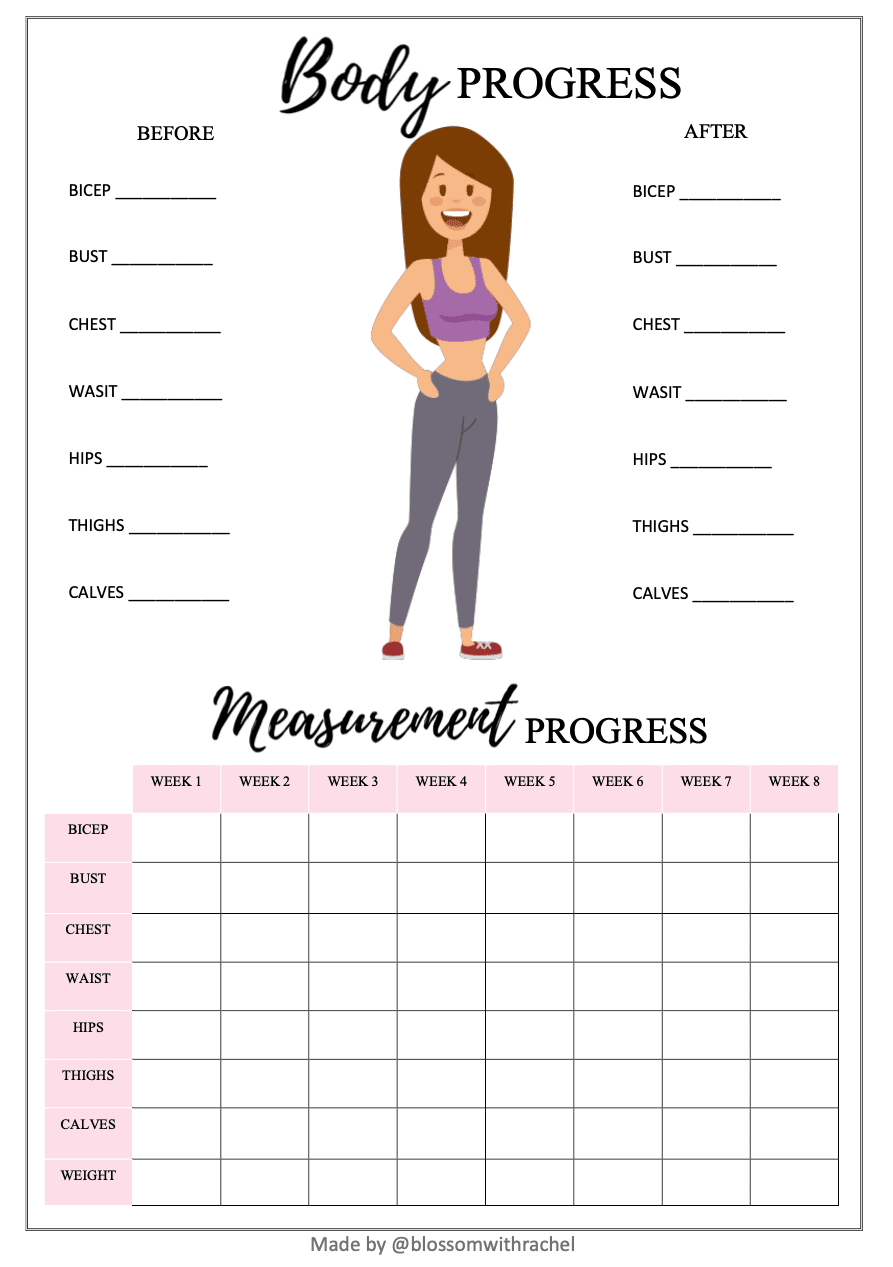 Free Health And Fitness Tracker With 8 Pages - Blossom With Rachel within Free Printable Fitness Tracker