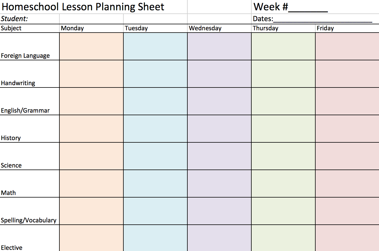 Free Homeschool Lesson Planning Sheet | Simply Being Mommy throughout Homeschool Lesson Planner Free Printable