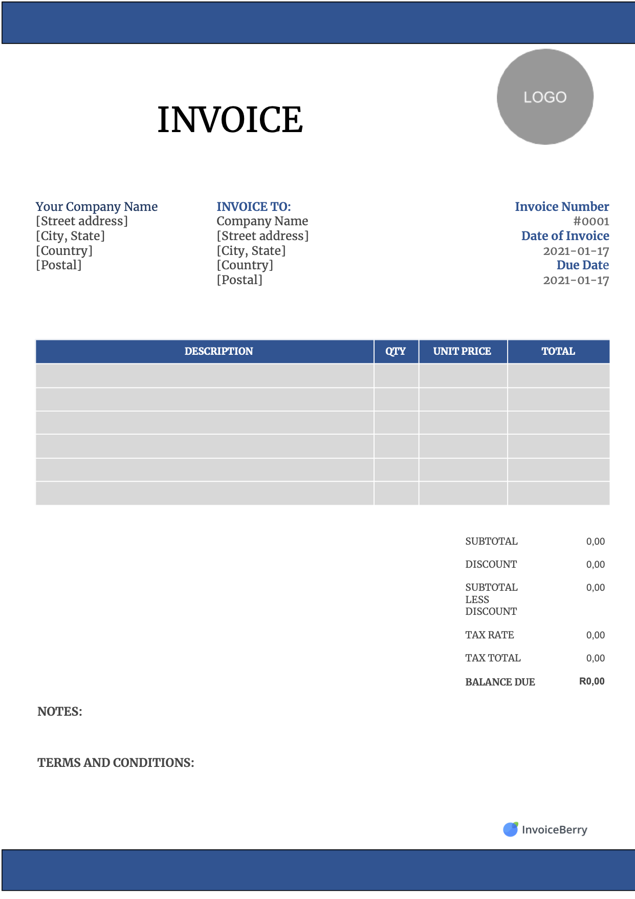 Free Invoice Templates Download - All Formats And Industries inside Free Printable Invoices