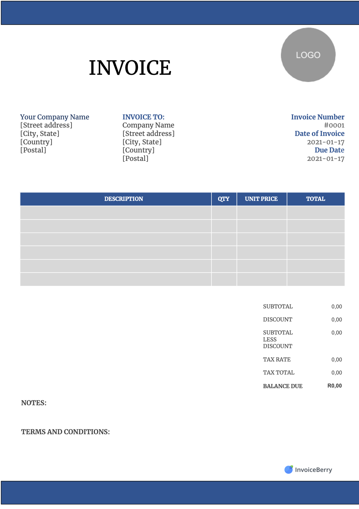 Free Invoice Templates Download - All Formats And Industries with regard to Invoice Templates Printable Free Word Doc