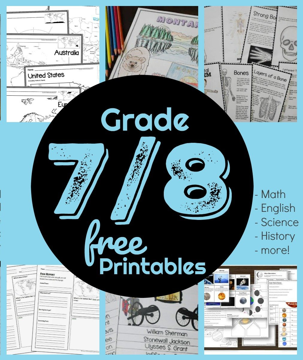 Free Jr High And High School Worksheets for 7Th Grade Worksheets Free Printable