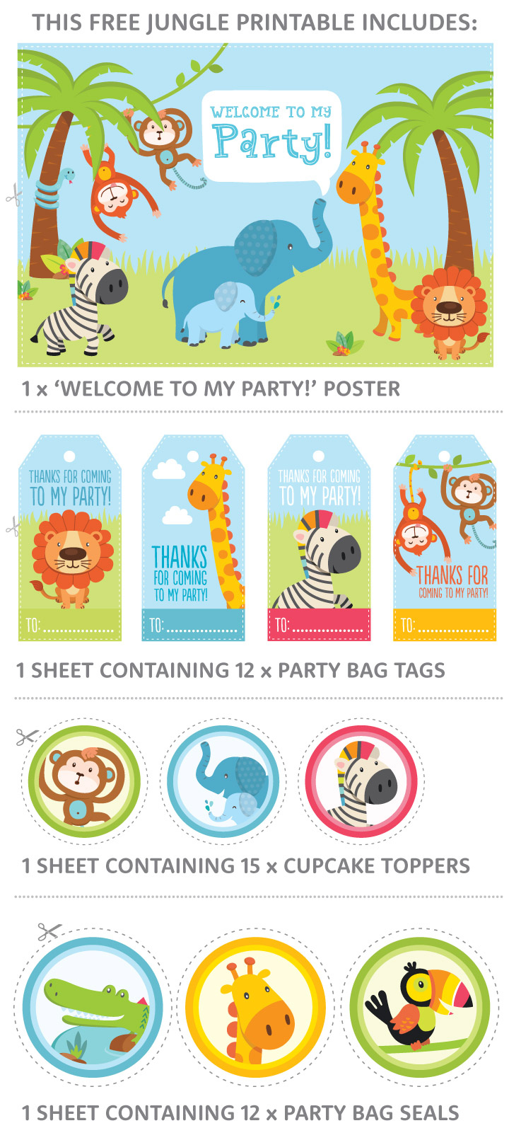 Free Jungle Party Invitation Printables for Free Jungle Printables