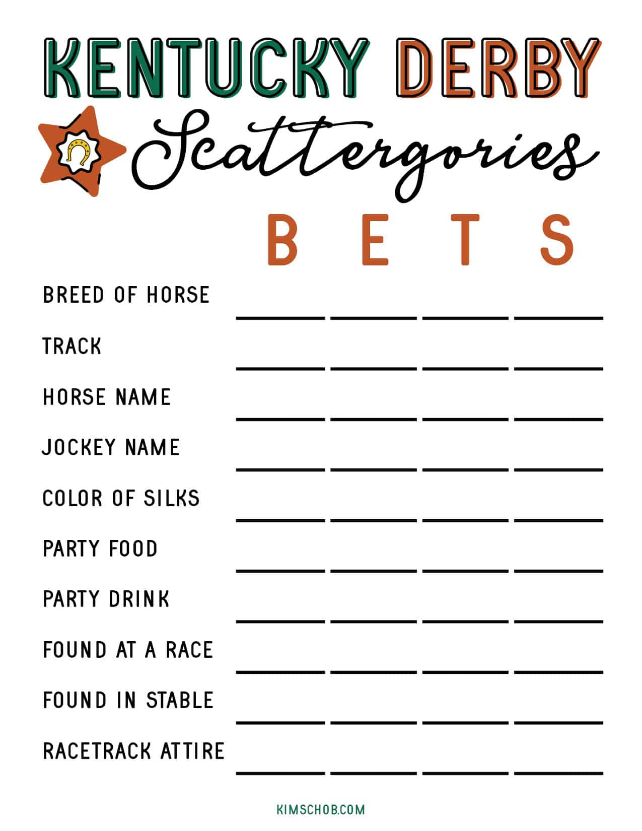 Free Kentucky Derby Printable Games - Kim Schob pertaining to Free Kentucky Derby Printables