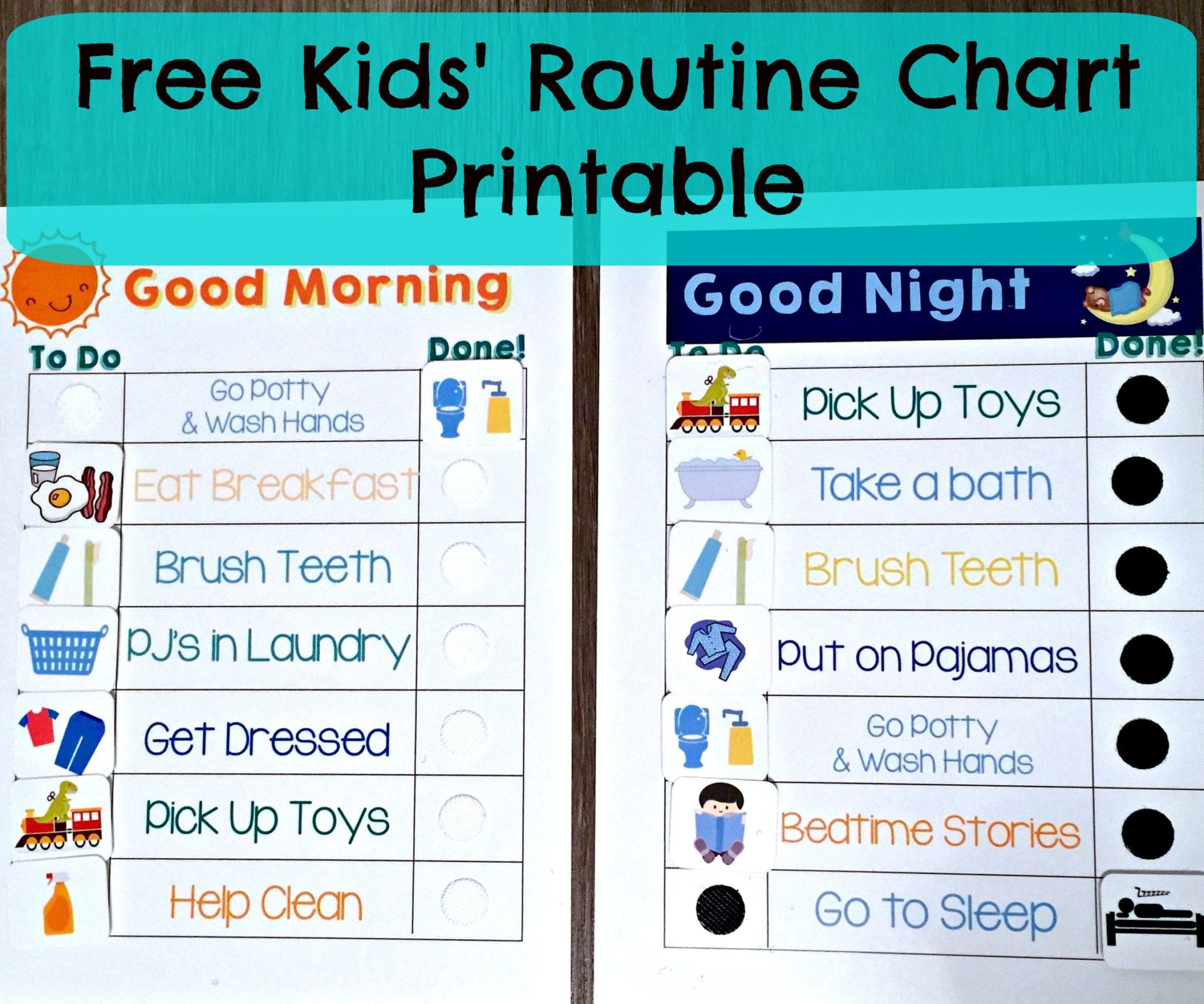 Free Kids Routine Charts inside Children&amp;amp;#039;s Routine Charts Free Printable