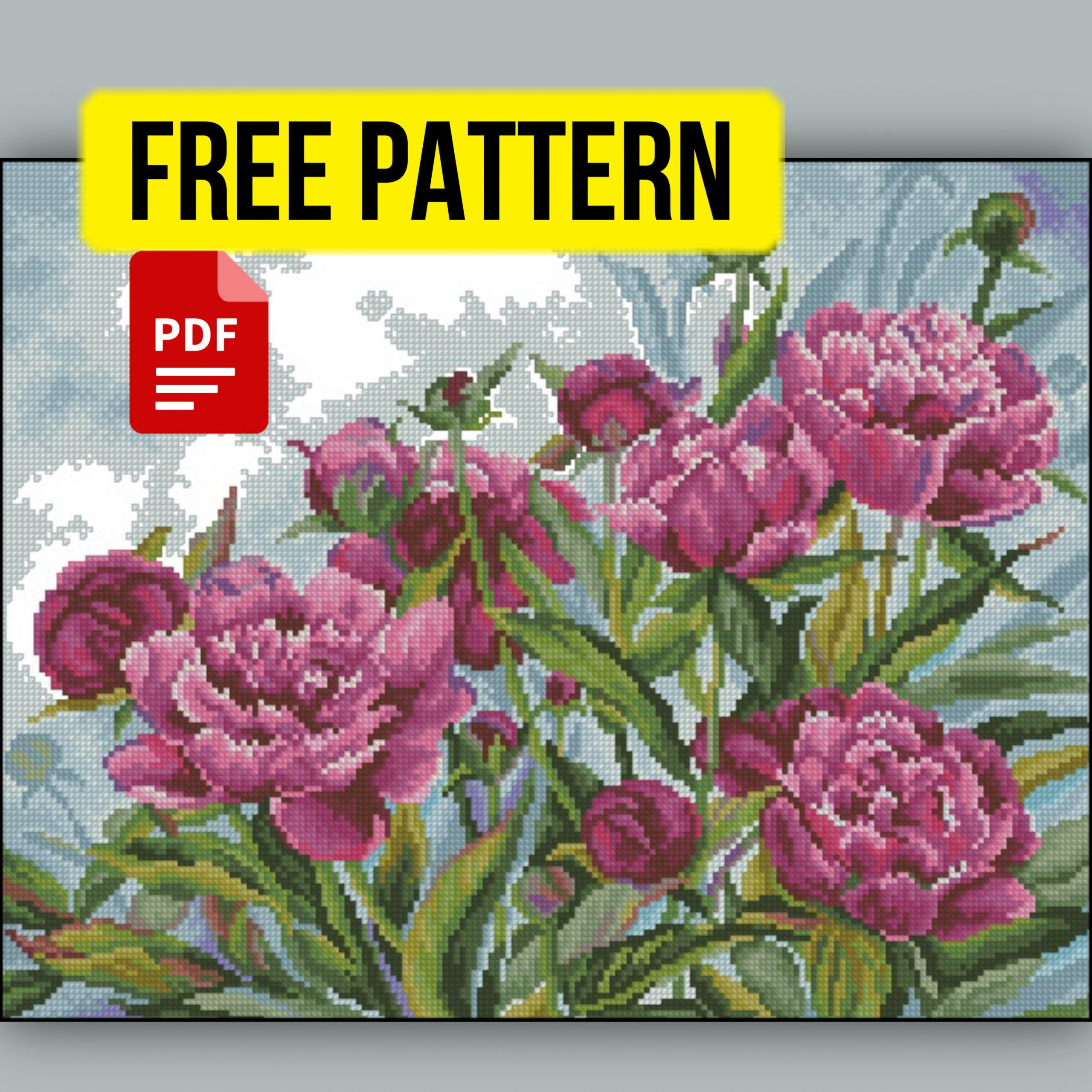 Free Large Cross Stitch Pattern: Spray Of Poppies regarding Free Printable Cross Stitch Patterns Flowers