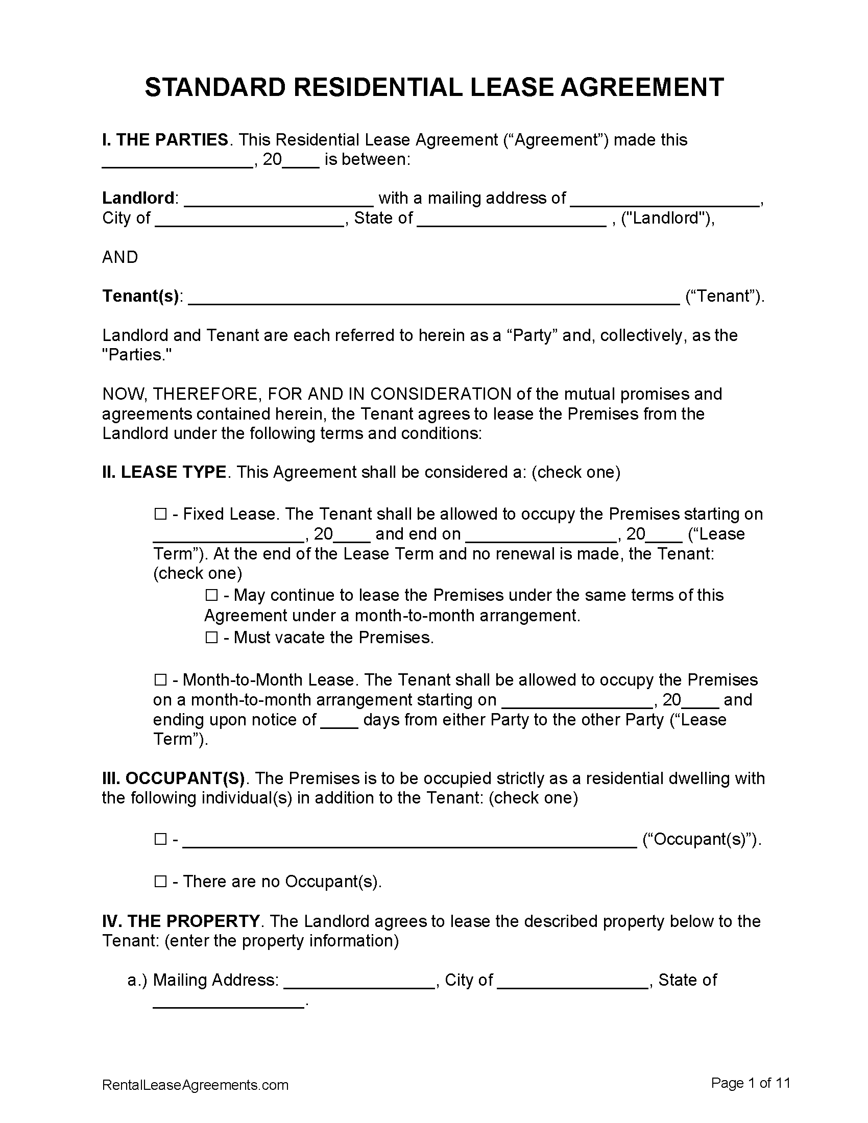 Free Lease Agreement Templates | Pdf &amp;amp; Word in Free Printable Lease