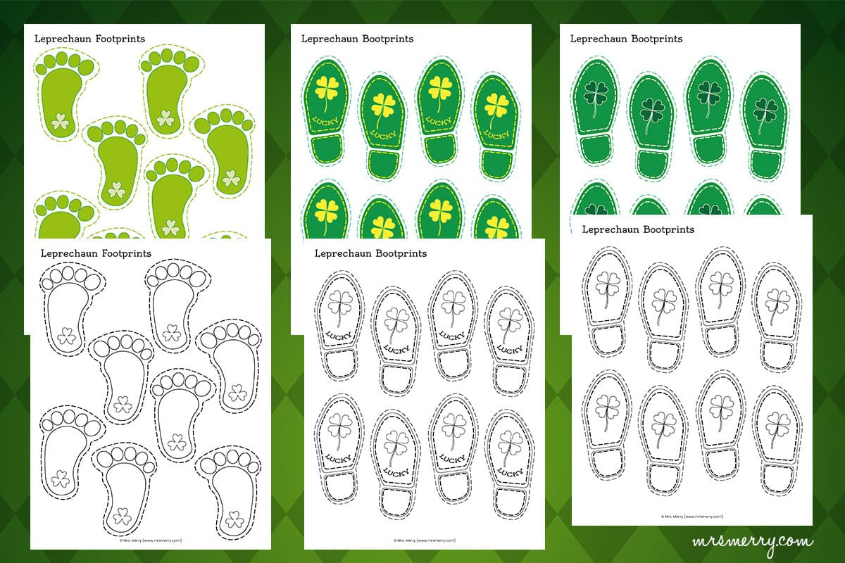 Free Leprechaun Footprints Printable For St. Patrick&amp;#039;S Day | Mrs intended for Free Printable Footprints