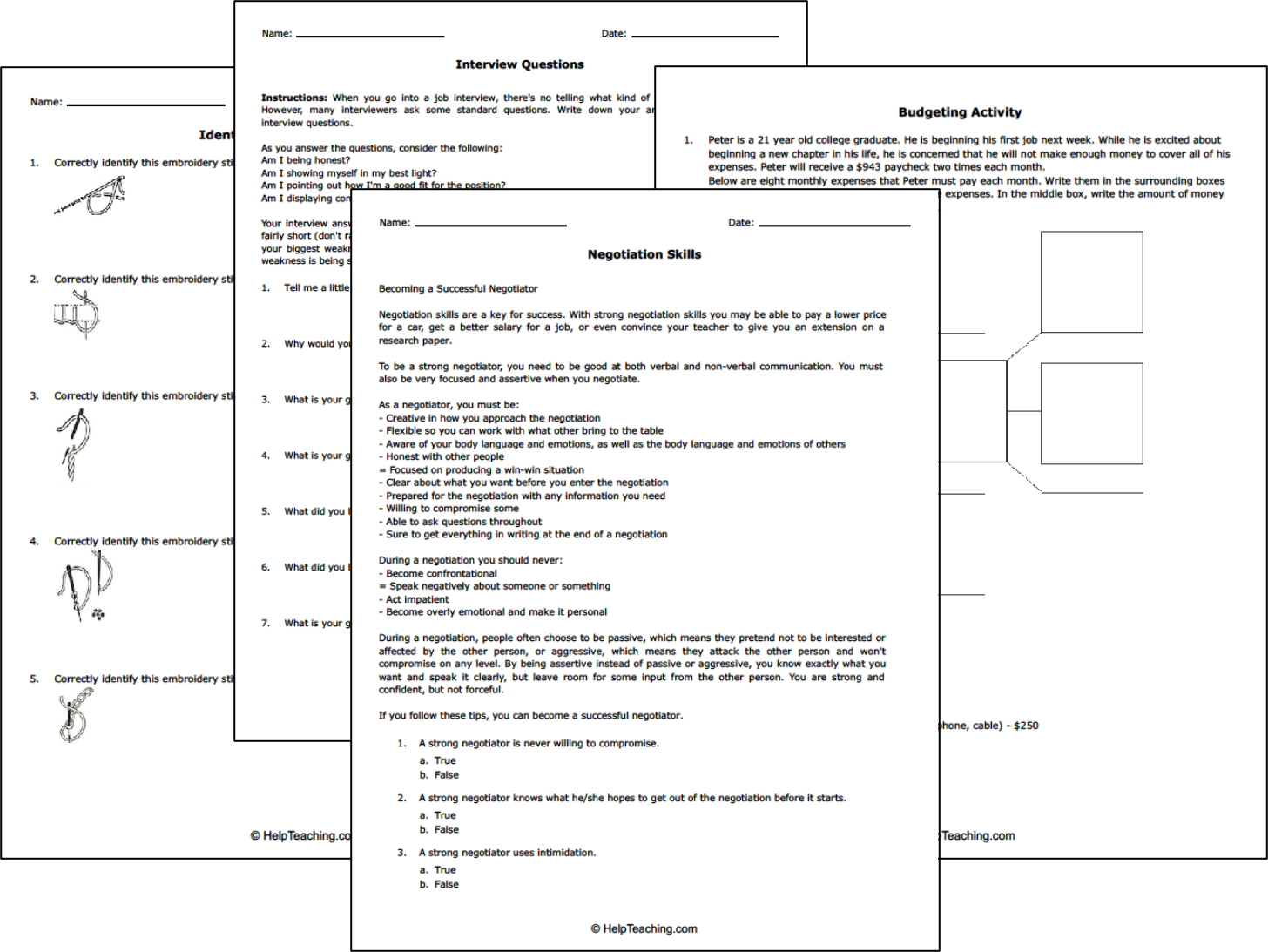 Free Life And Money Skills Worksheets throughout Free Printable Life Skills Worksheets