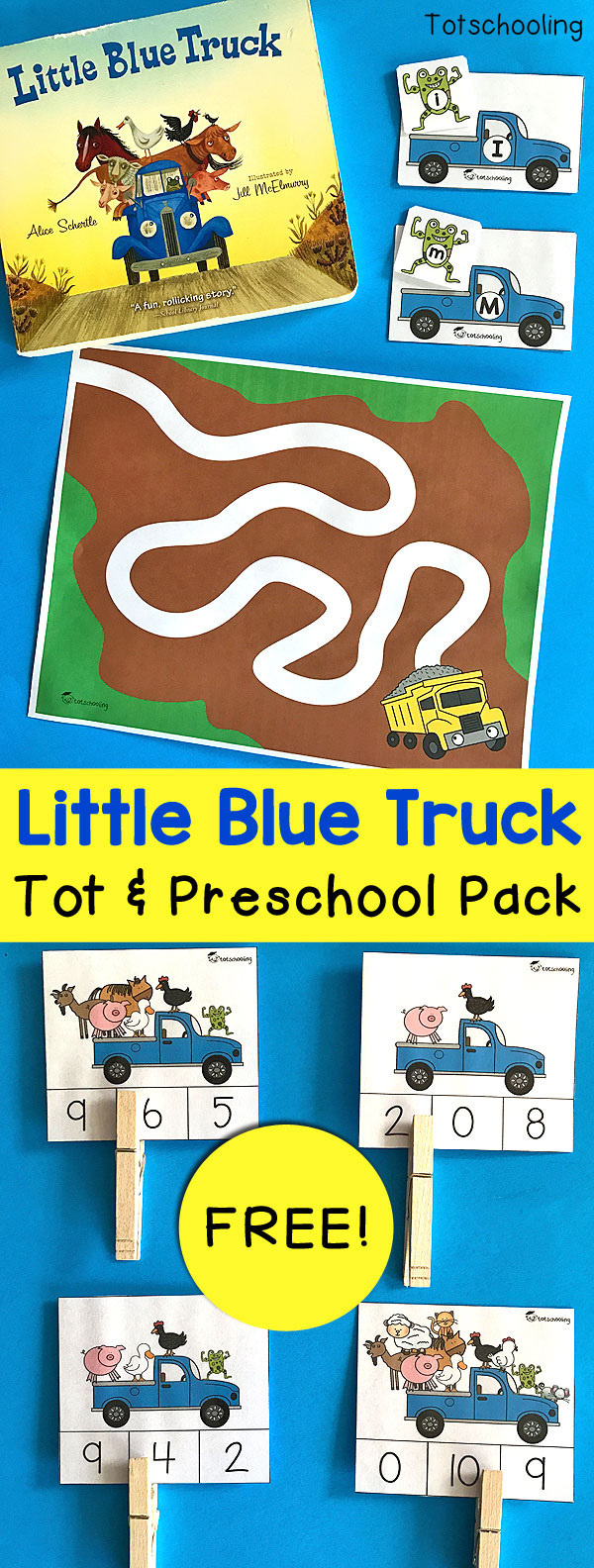 Free Little Blue Truck Activity Printables - Thrifty Homeschoolers with Little Blue Truck Free Printables