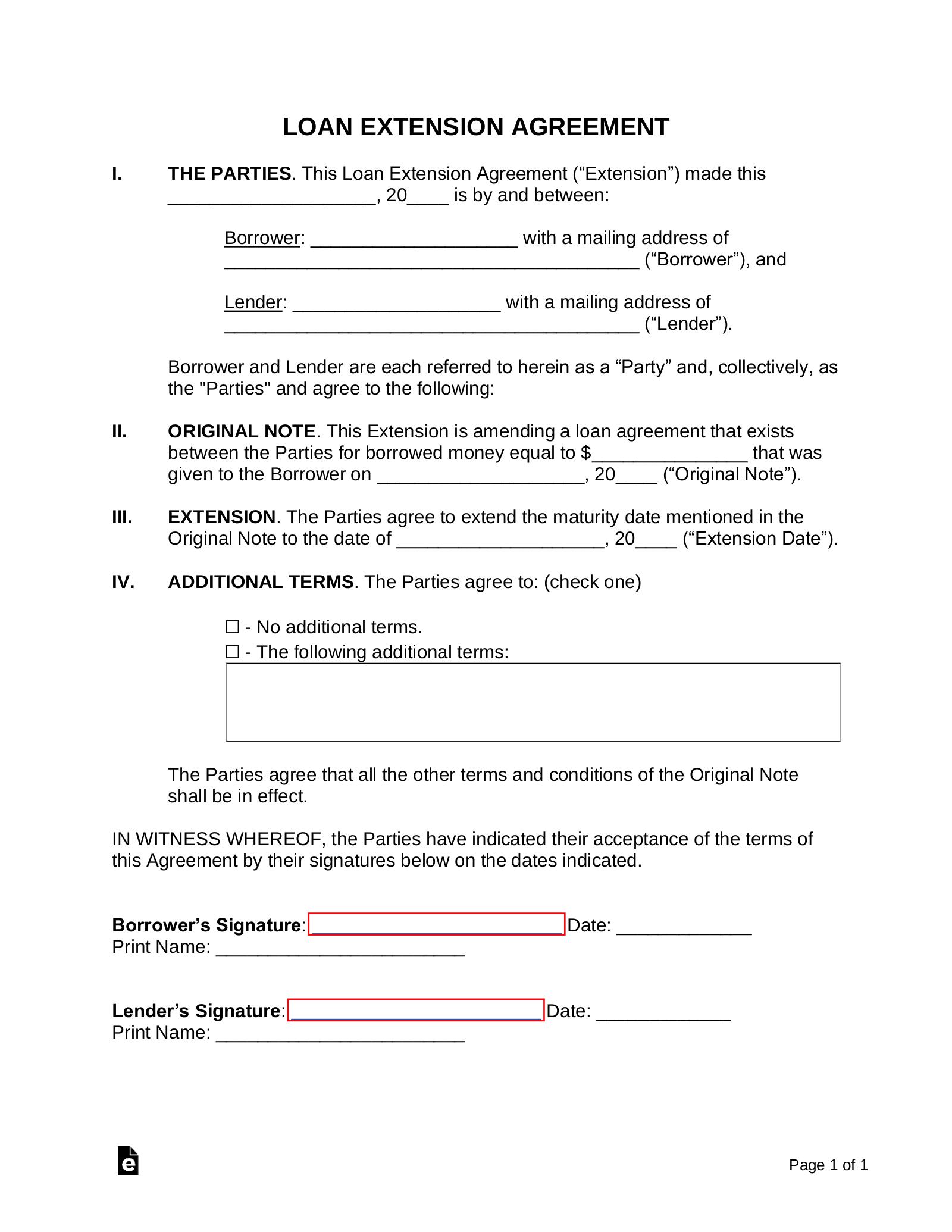 Free Loan Agreement Templates (10) - Pdf | Word – Eforms throughout Free Printable Blank Loan Agreement