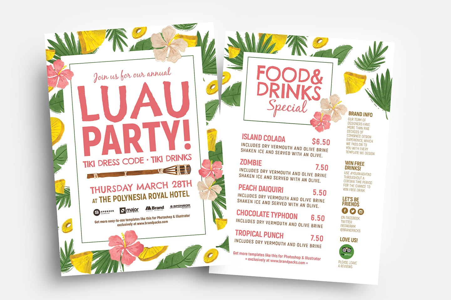 Free Luau Party Flyer Templates - Psd, Ai &amp;amp; Vector - Brandpacks throughout Free Printable Luau Flyers