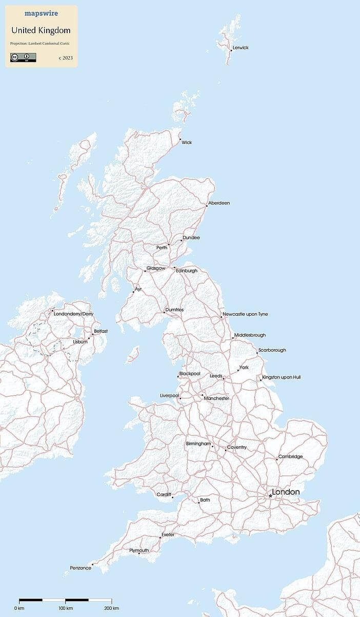 Free Maps Of The United Kingdom | Mapswire intended for Free Printable Map of Uk and Ireland