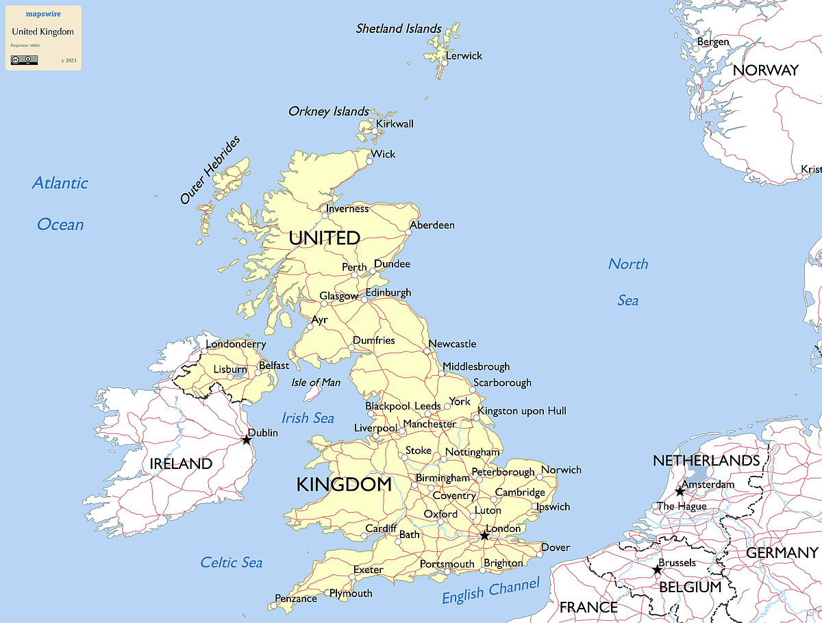 Free Maps Of The United Kingdom | Mapswire with Free Printable Map Of Uk And Ireland