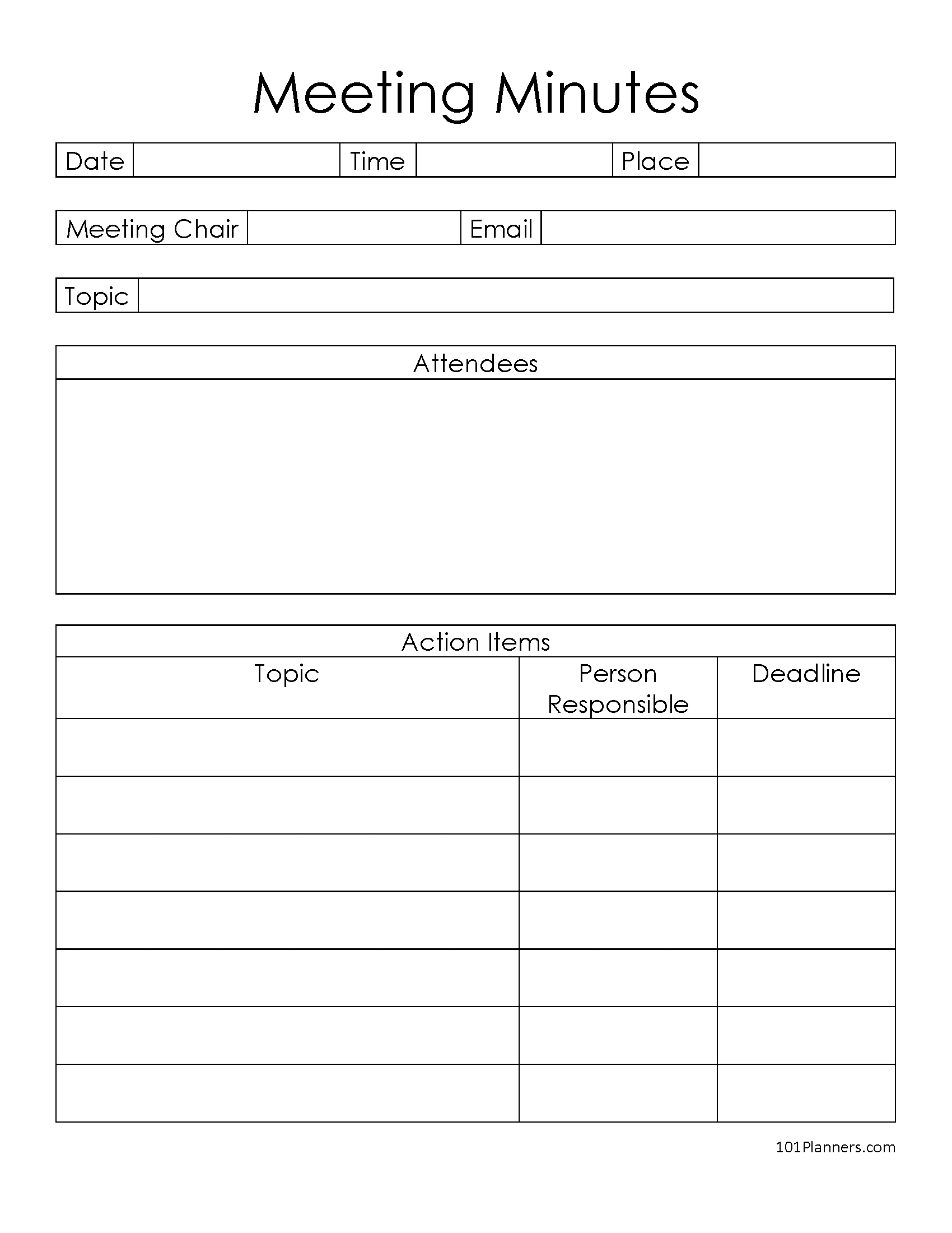 Free Meeting Minutes Templates | Word, Pdf, Excel, Google Docs with regard to Meeting Minutes Template Free Printable