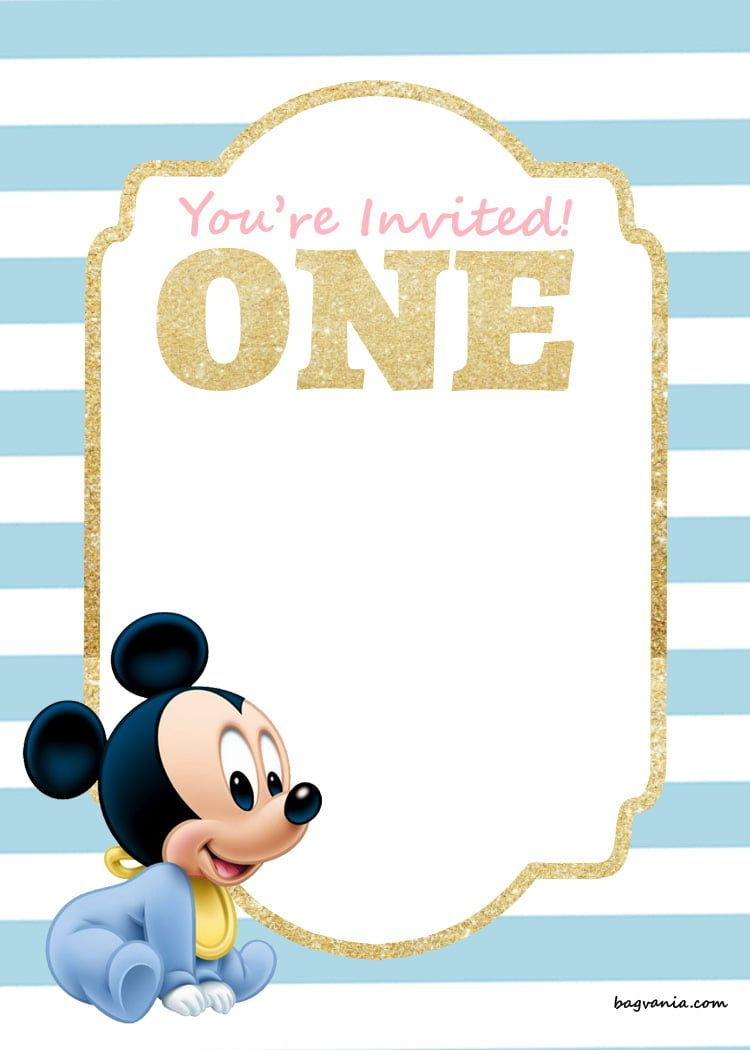 Free Mickey Mouse 1St Birthday Invitations | Free Printable with Free Printable Mickey Mouse 1St Birthday Invitations