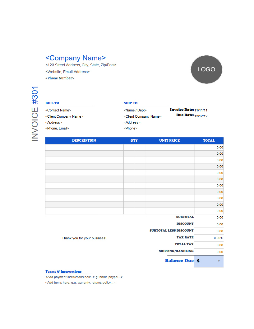 Free Microsoft Word Invoice Templates with regard to Invoice Templates Printable Free Word Doc