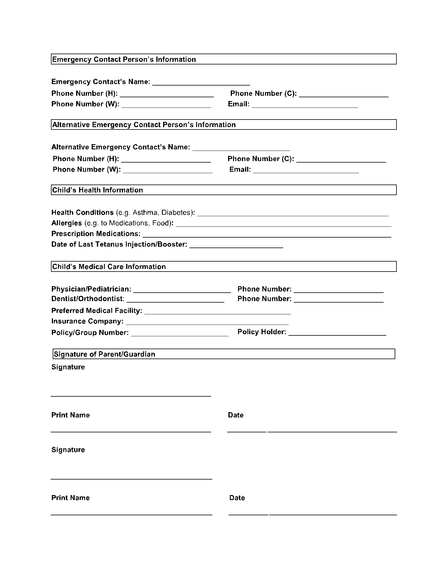 Free Minor (Child) Medical Consent Form Template | Cocosign regarding Free Printable Child Medical Consent Form