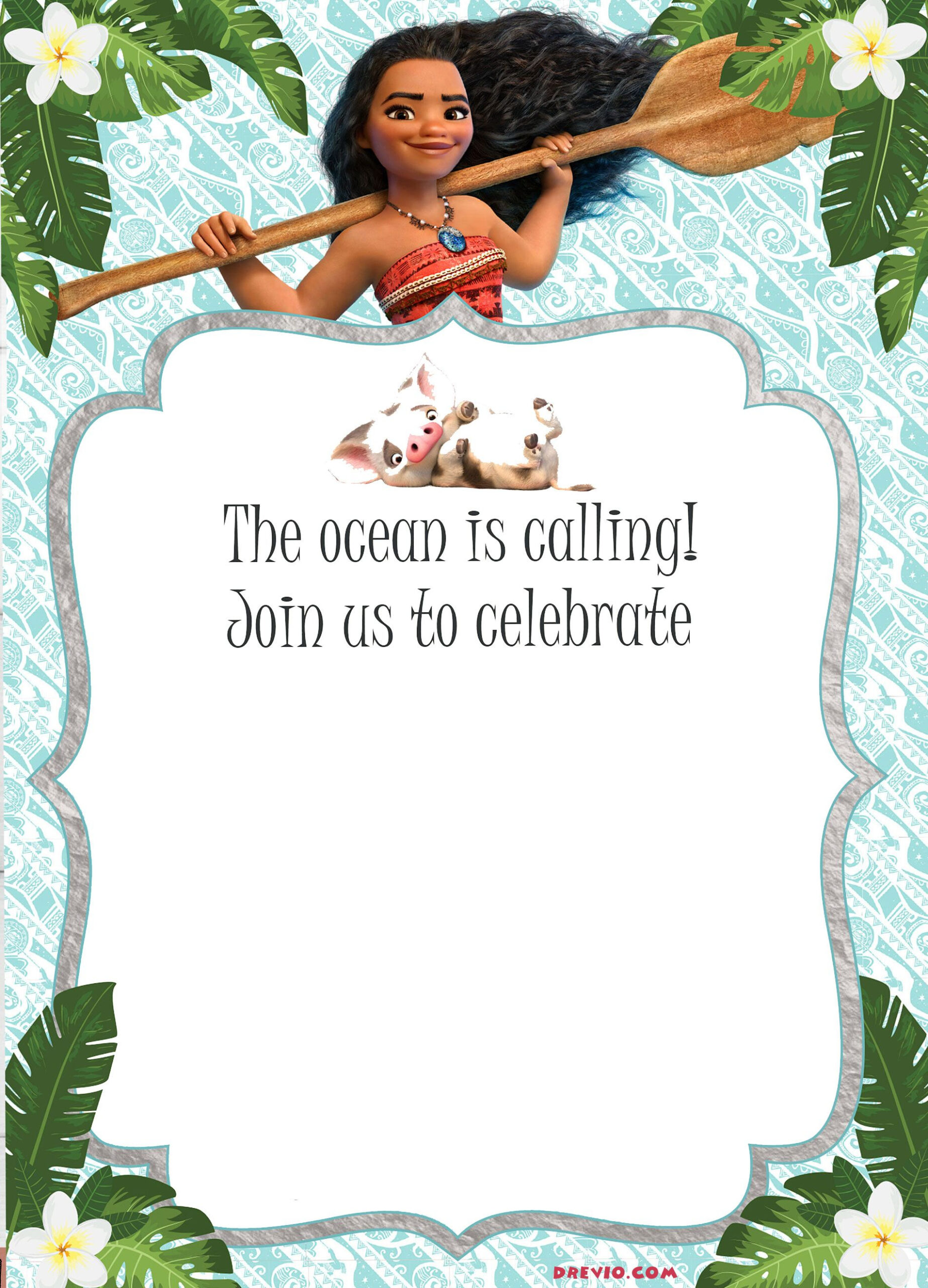 Free Moana Birthday Invitation Template | Printable Birthday inside Free Printable Moana Birthday Invitations