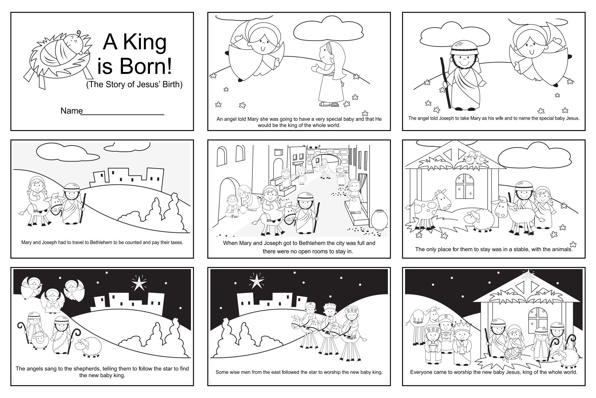 Free Nativity Printable Mini Book with regard to Free Printable Nativity Story