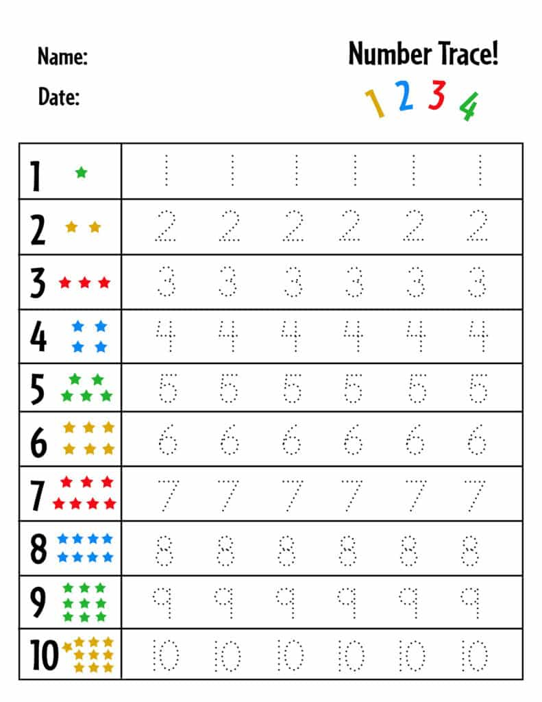 Free Numbers 1-20 Tracing Worksheets! ⋆ The Hollydog Blog in Free Printable Tracing Numbers 1-20 Worksheets