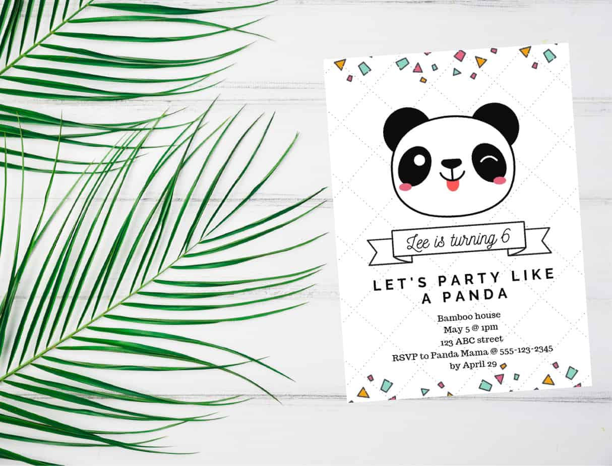 Free Panda Party Invitation Template + Video Tutorial | Shabby within Panda Bear Invitations Free Printable