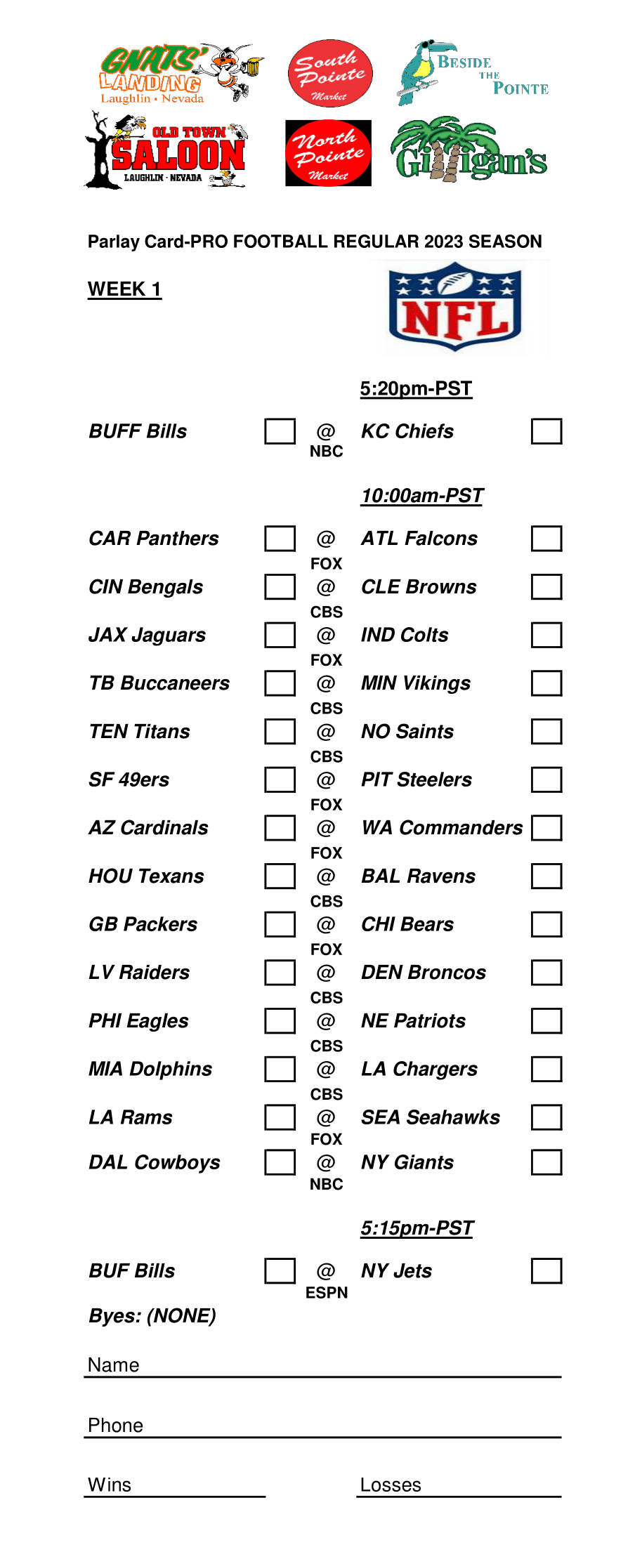 Free Parlay Cards! – Laughlinlocals in Free Printable Football Parlay Cards