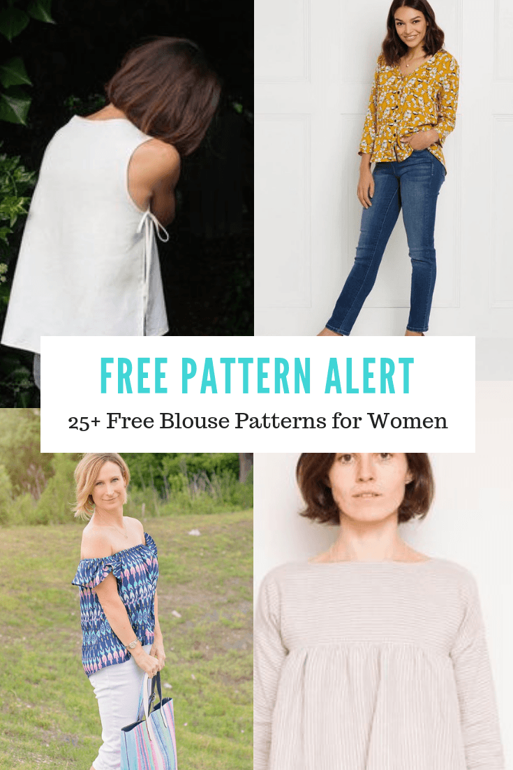 Free Pattern Alert:25+ Free Blouse Patterns For Women - On The inside Free Printable Blouse Sewing Patterns