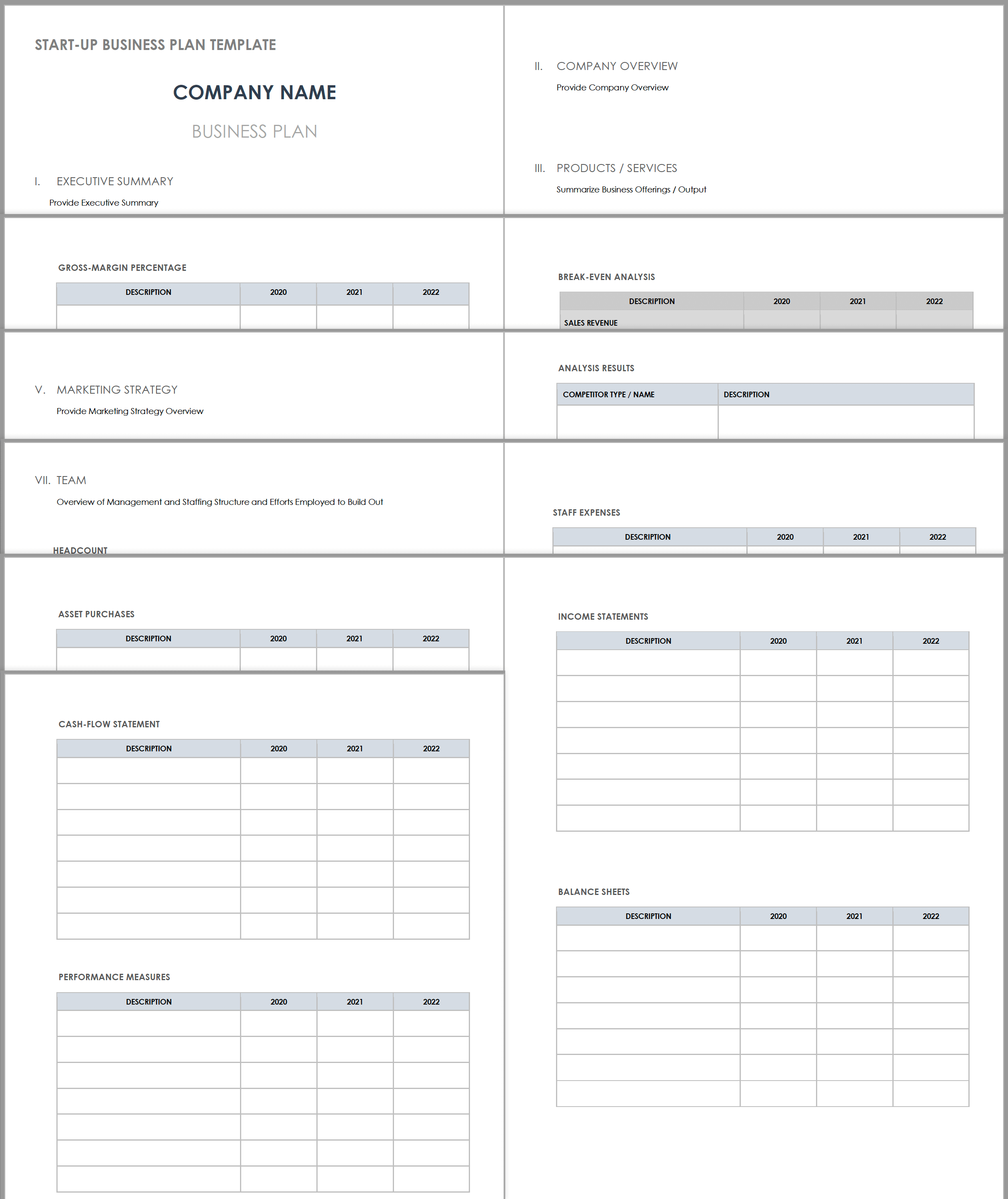 Free Pdf Business Plan Templates | Smartsheet in Free Printable Business Documents