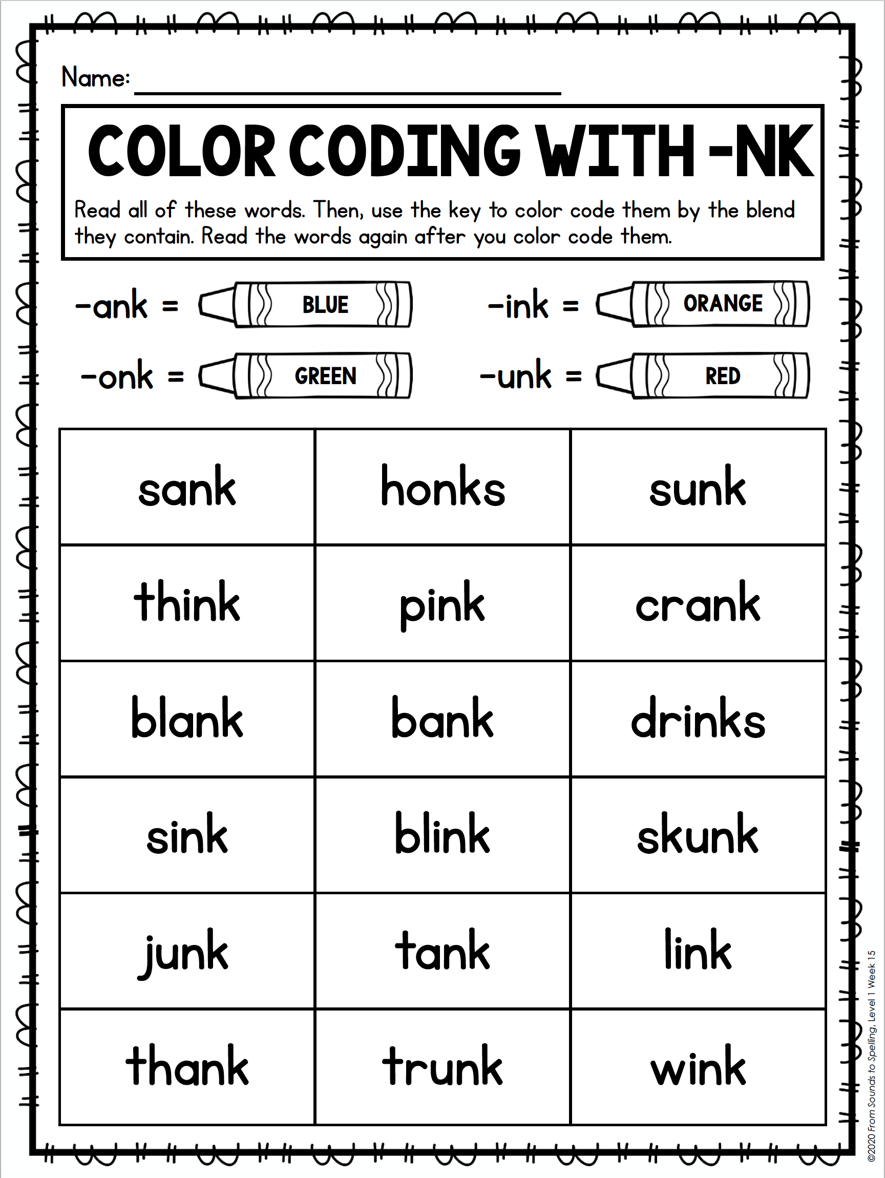 Free Phonics Activities Printables with regard to Free Printable Word Winks