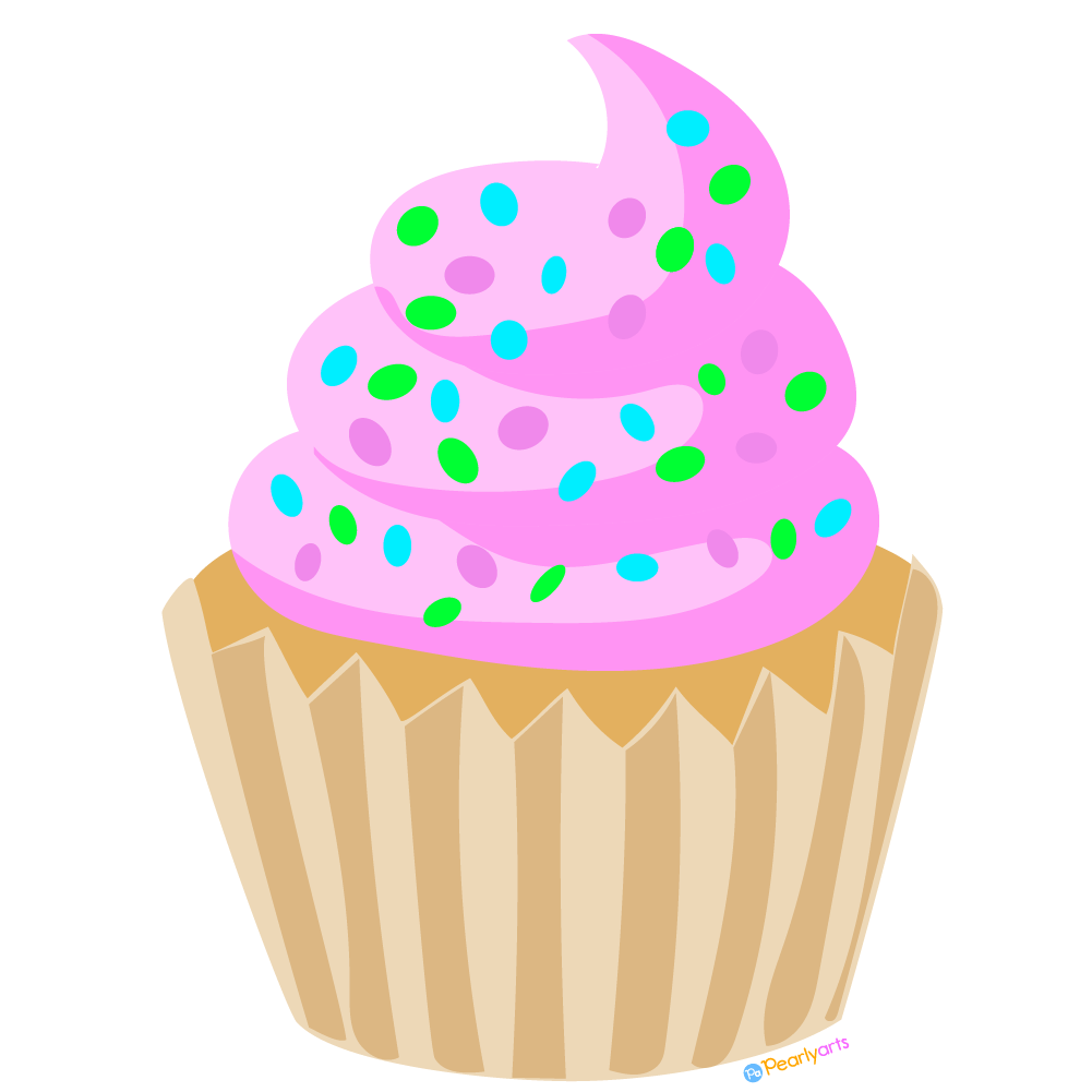 Free Pink Cupcake Clipart (Png File) | Pearly Arts inside Free Printable Cupcake Clipart