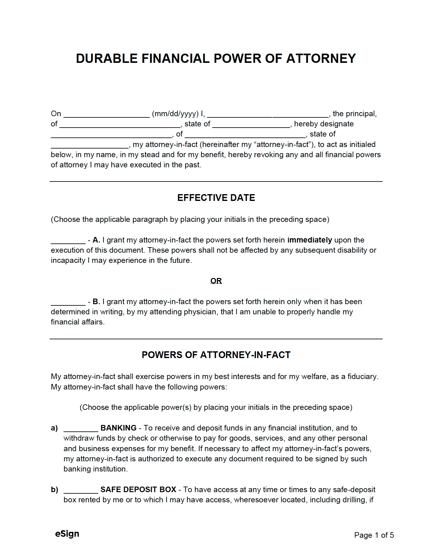 Free Power Of Attorney Forms (11) | Pdf | Word within Free Printable Power Of Attorney